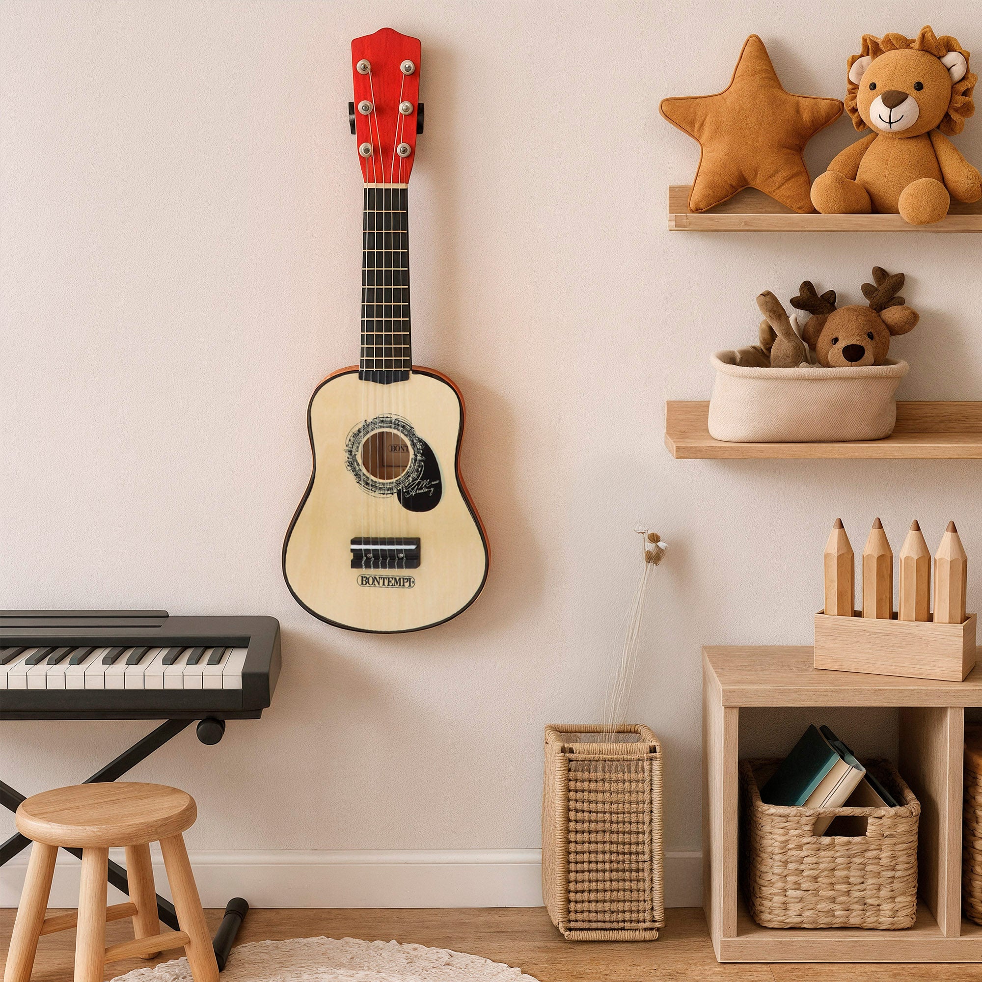Guitarra juguete clásica de madera 55 cm con correa Bontempi