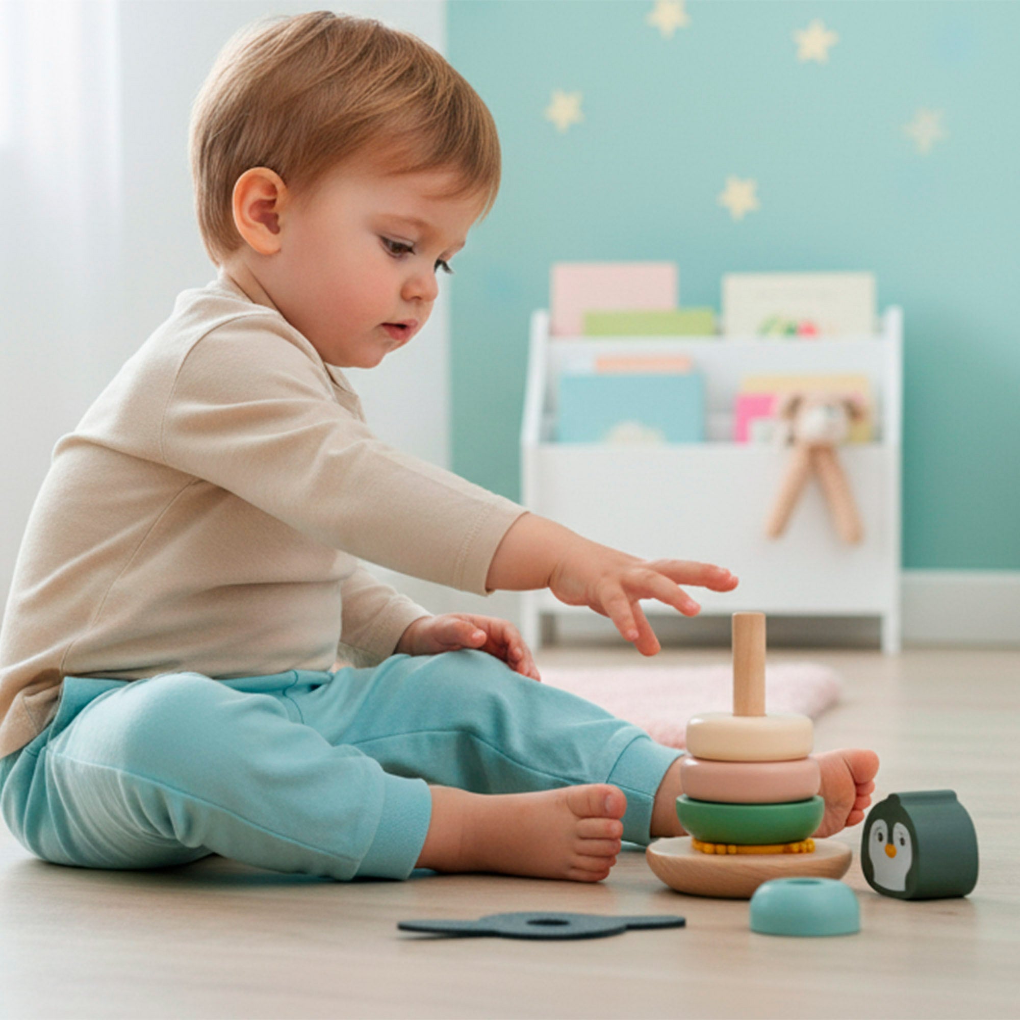 WOOMAX Set 3 juegos madera bebé