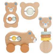 WOOMAX Set 4 sonajeros bebé recién nacido madera