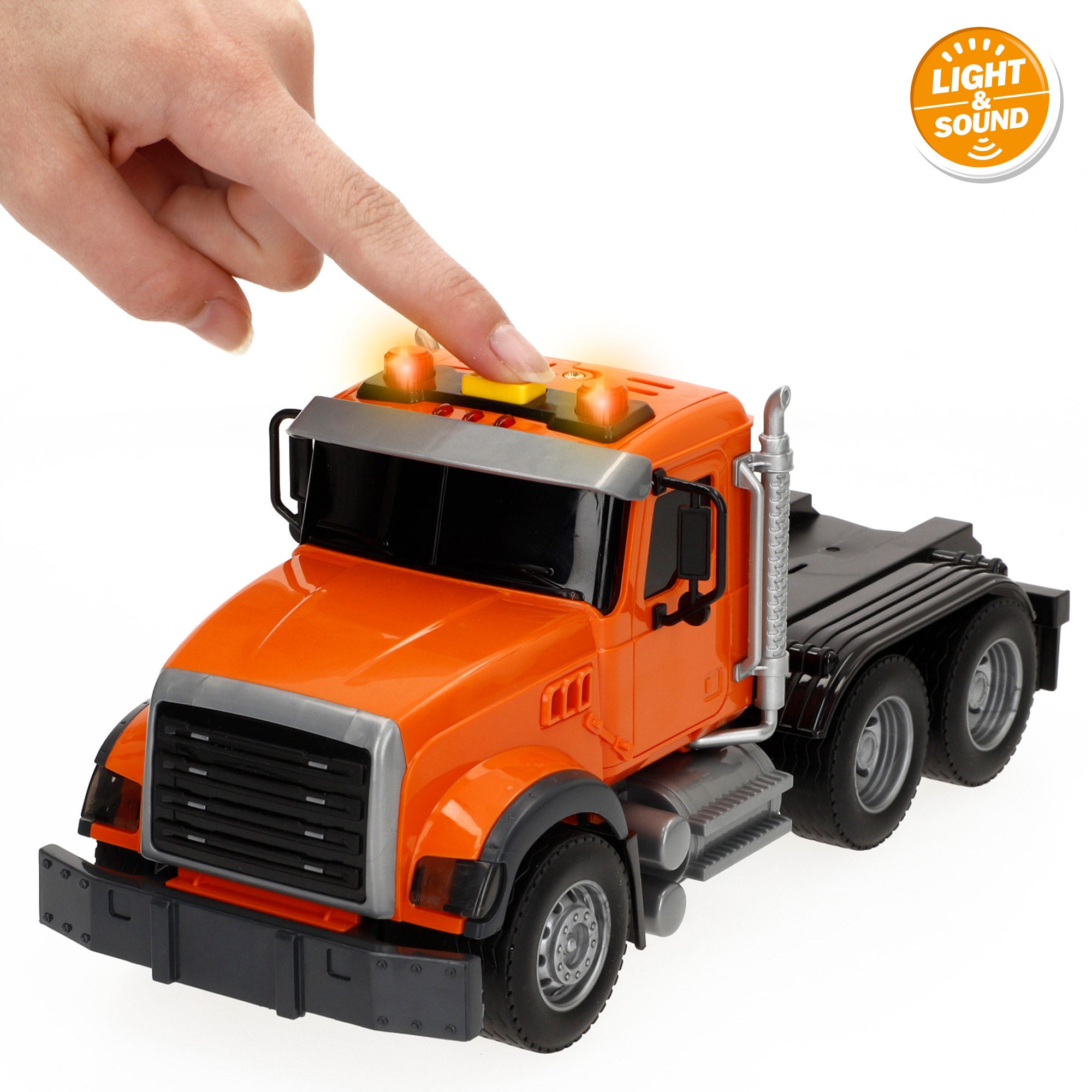 Camión transporte con luz y sonido 1:14 + lancha de juguete Speed & Go