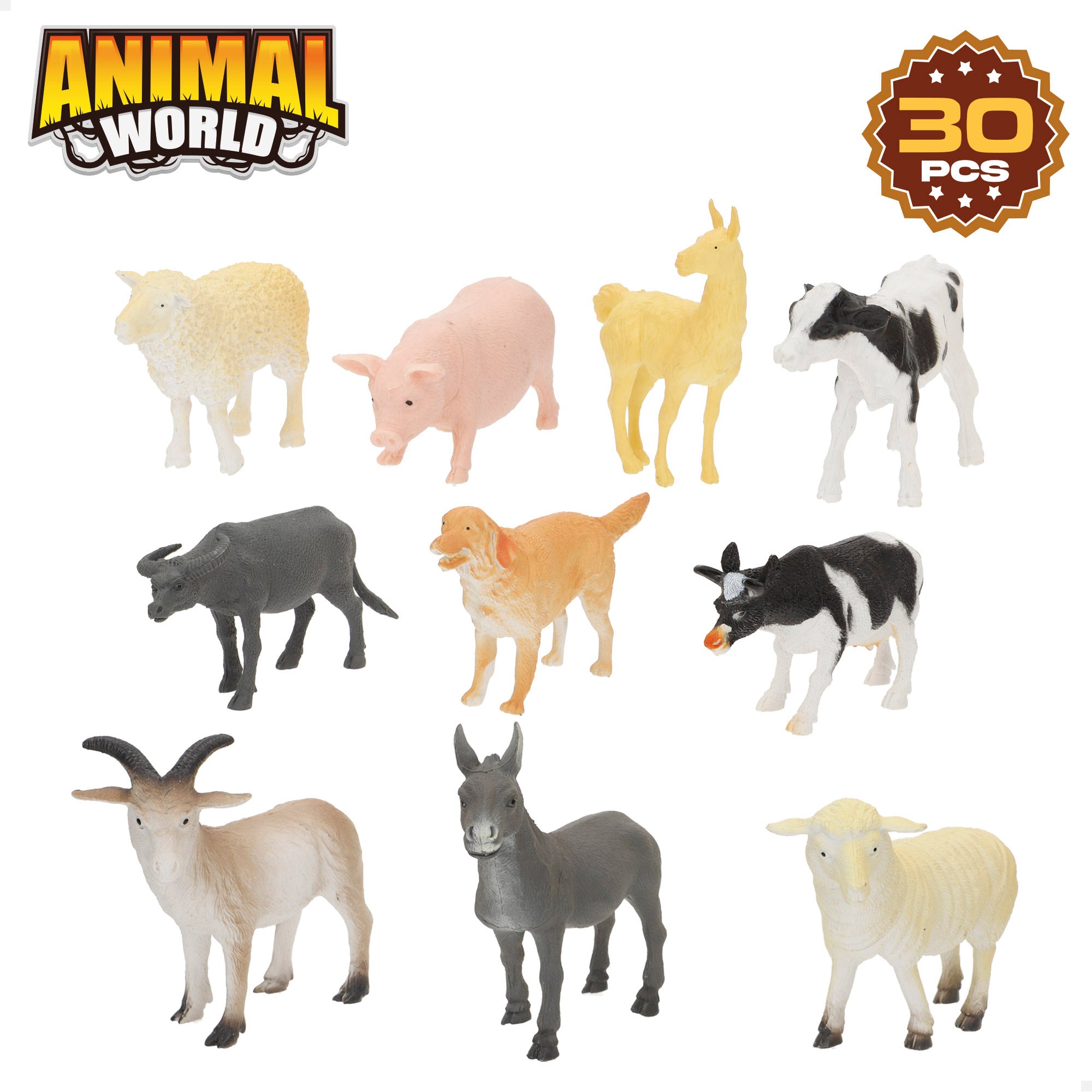 Set animales de granja con tapete y accesorios 30 pzas. Animal World