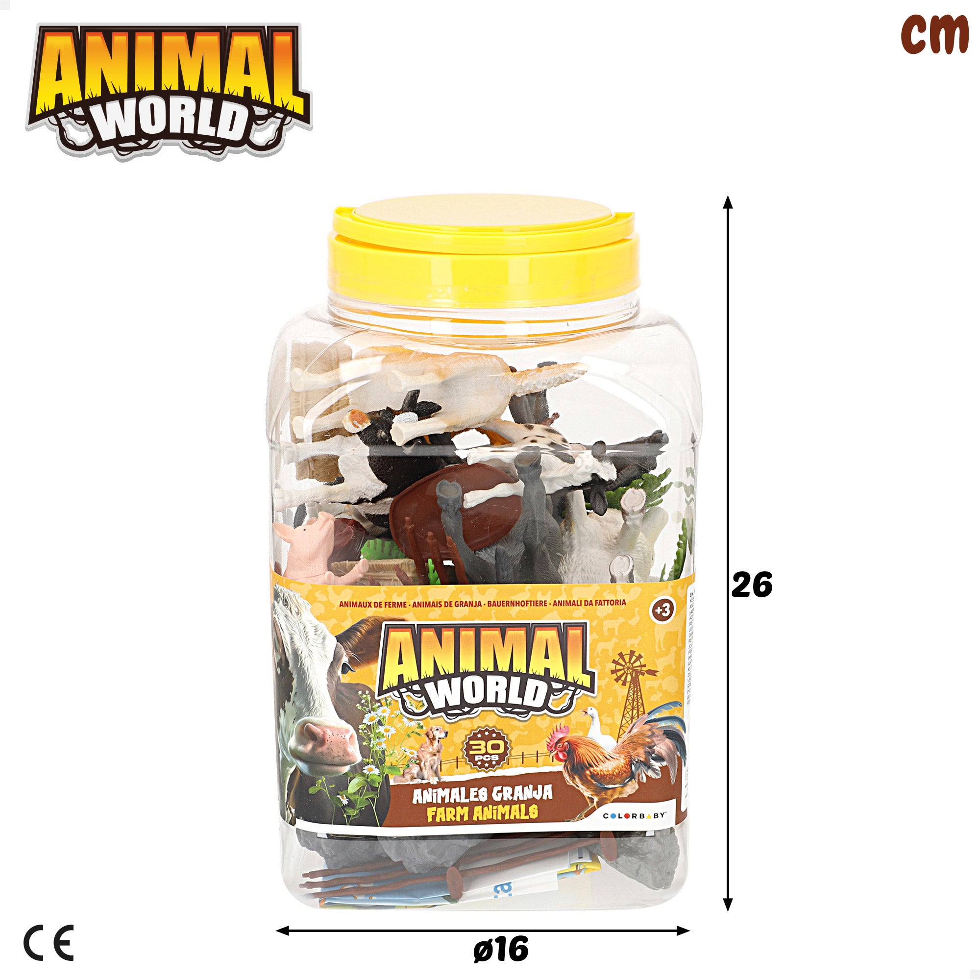Set animales de granja con tapete y accesorios 30 pzas. Animal World