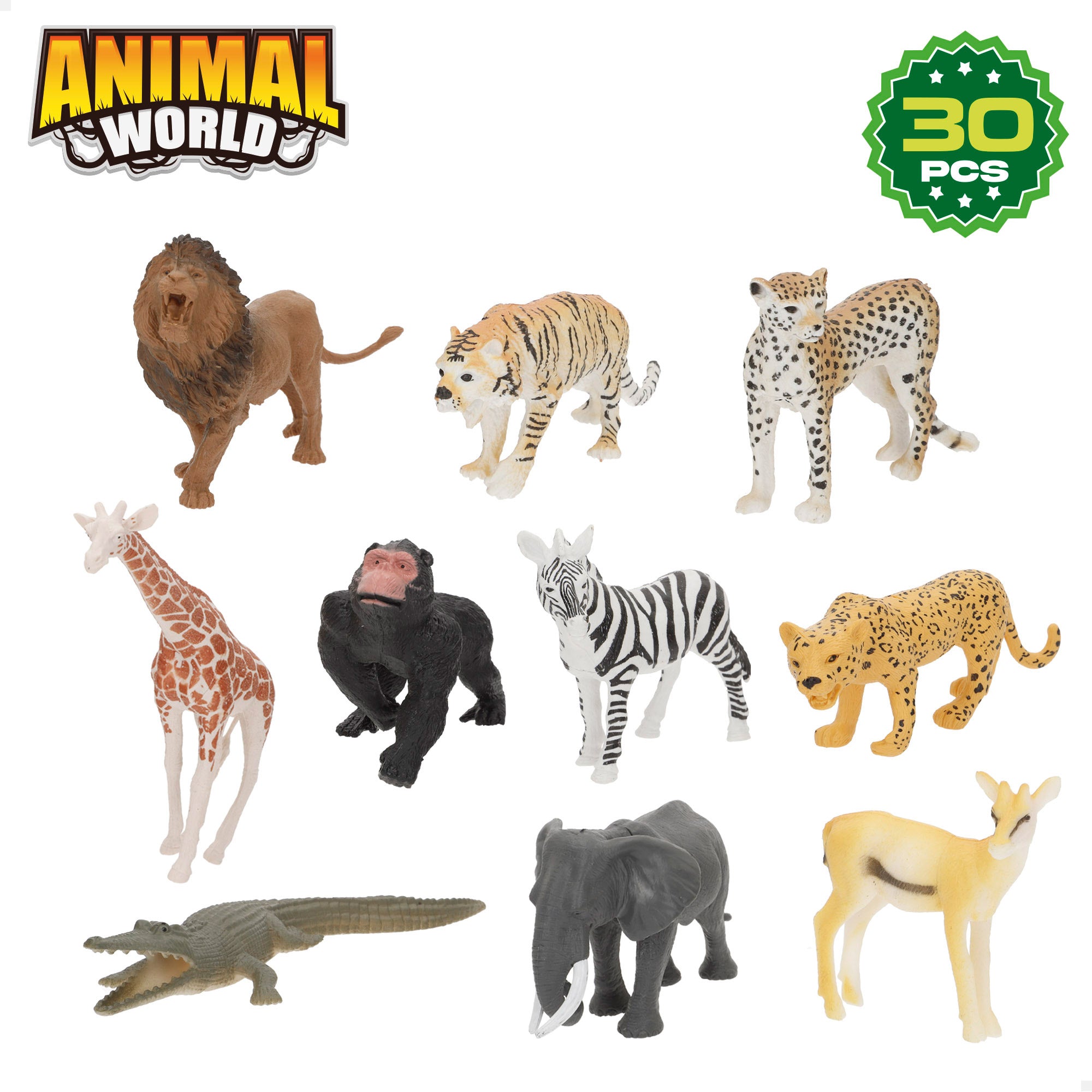 Set animales salvajes con tapete y accesorios 30 pzas. Animal World