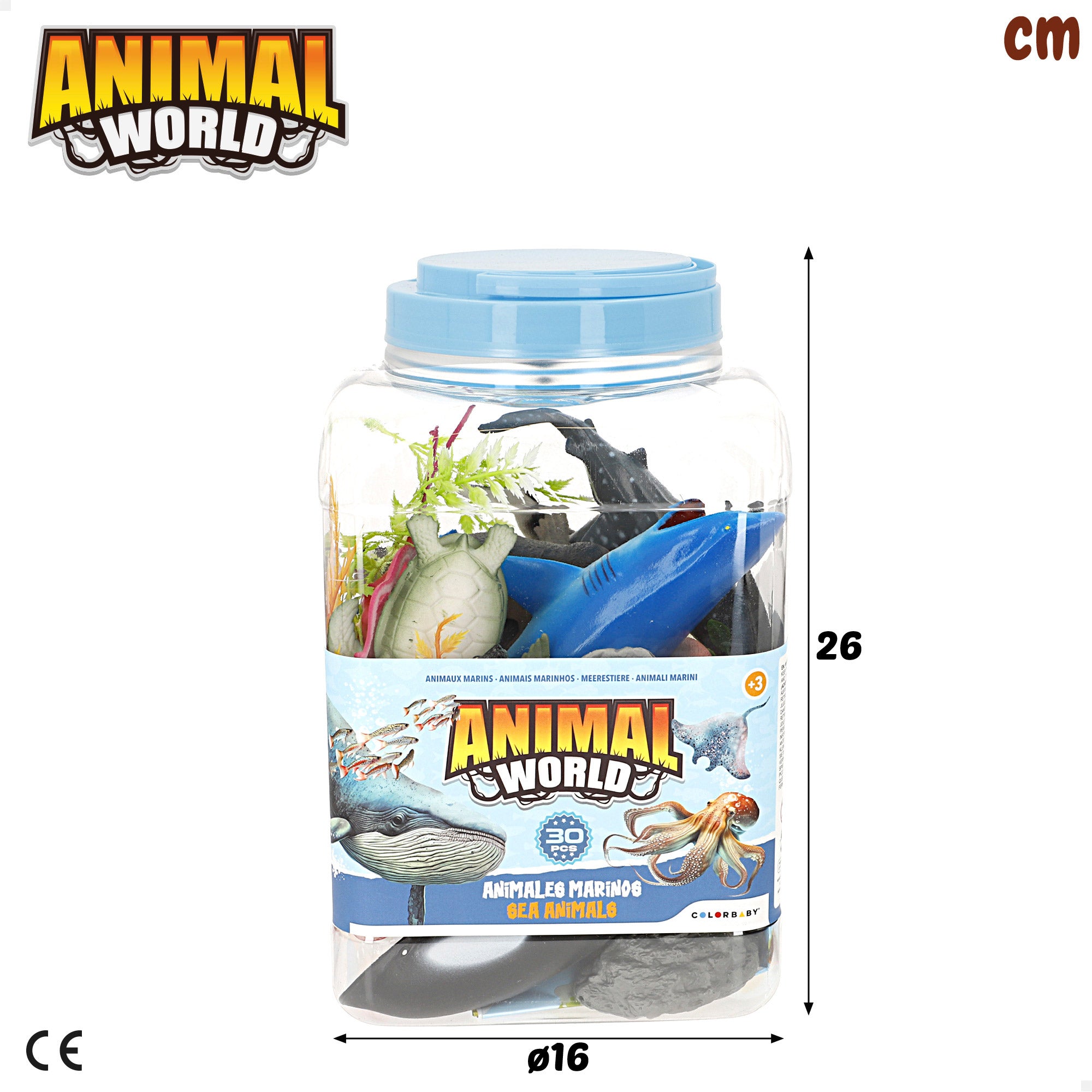 Set animales marinos con tapete y accesorios 30 pzas. Animal World