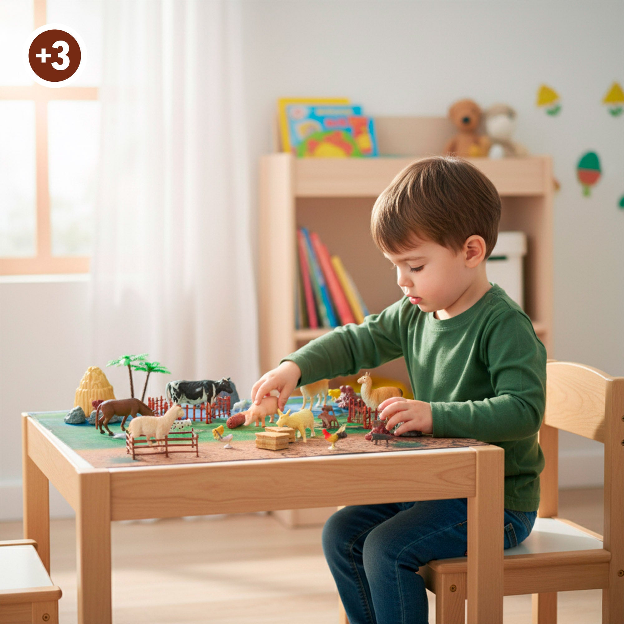 Set animales de granja con tapete y accesorios 60 pzas. Animal World