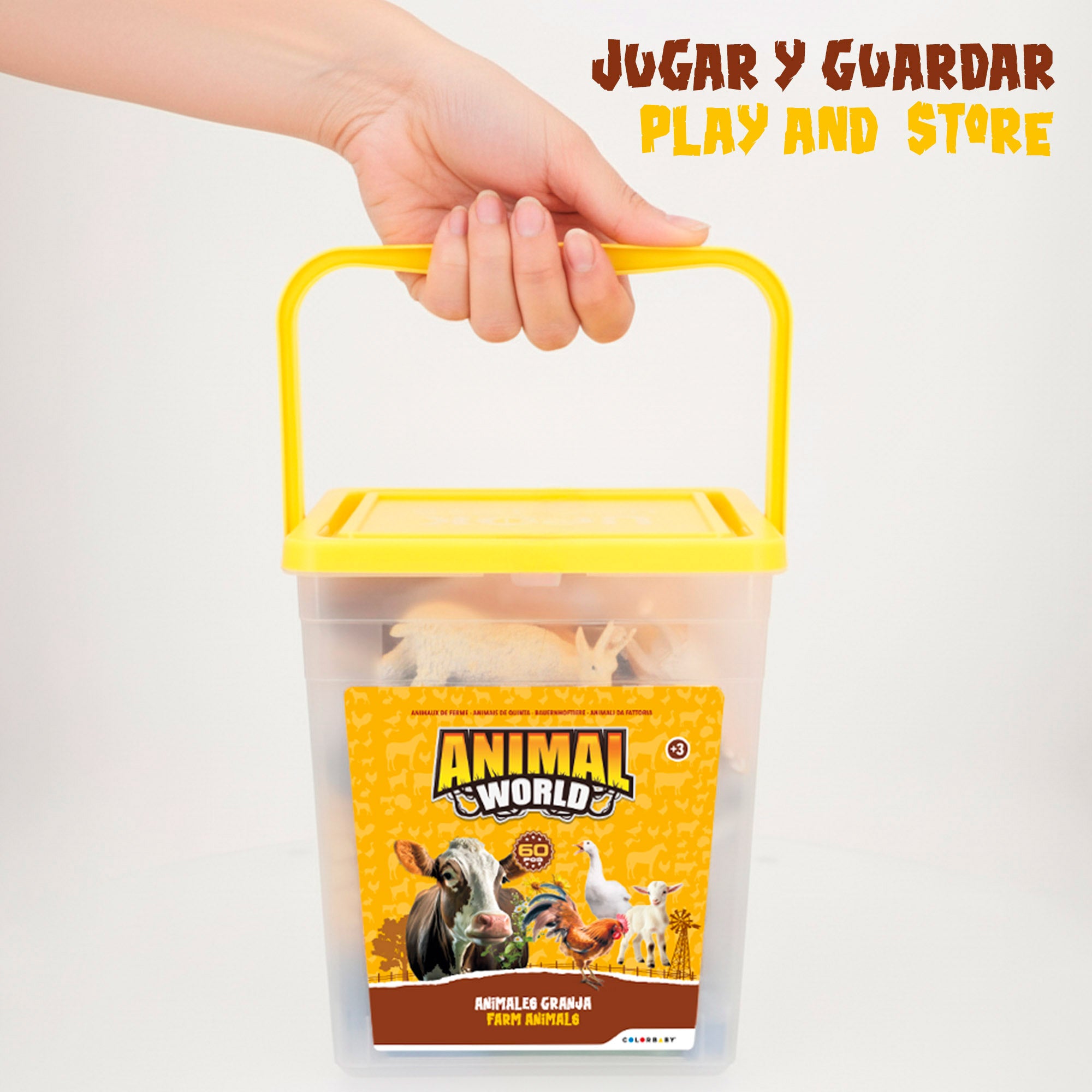 Set animales de granja con tapete y accesorios 60 pzas. Animal World