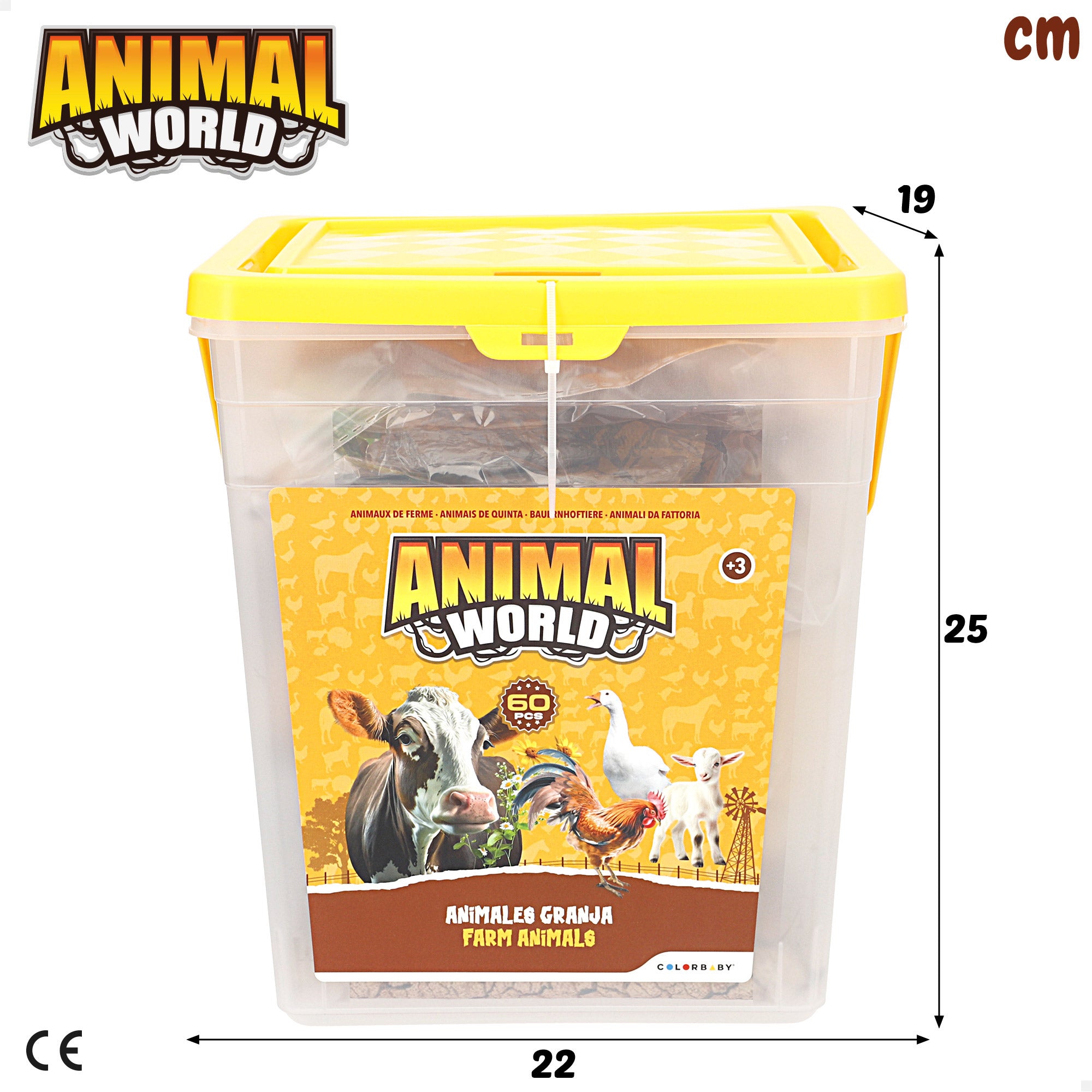Set animales de granja con tapete y accesorios 60 pzas. Animal World