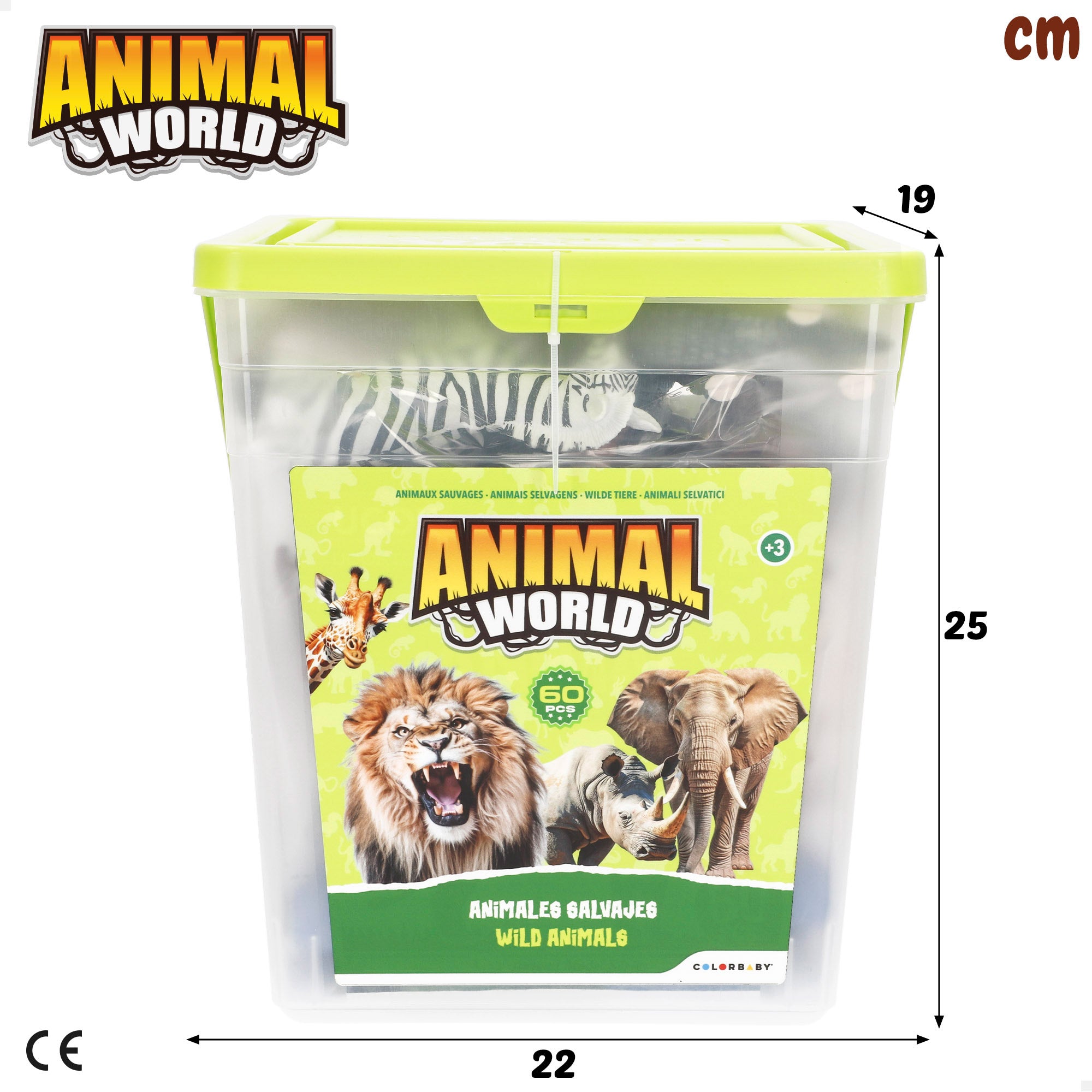 Set animales salvajes con tapete y accesorios 60 pzas. Animal World