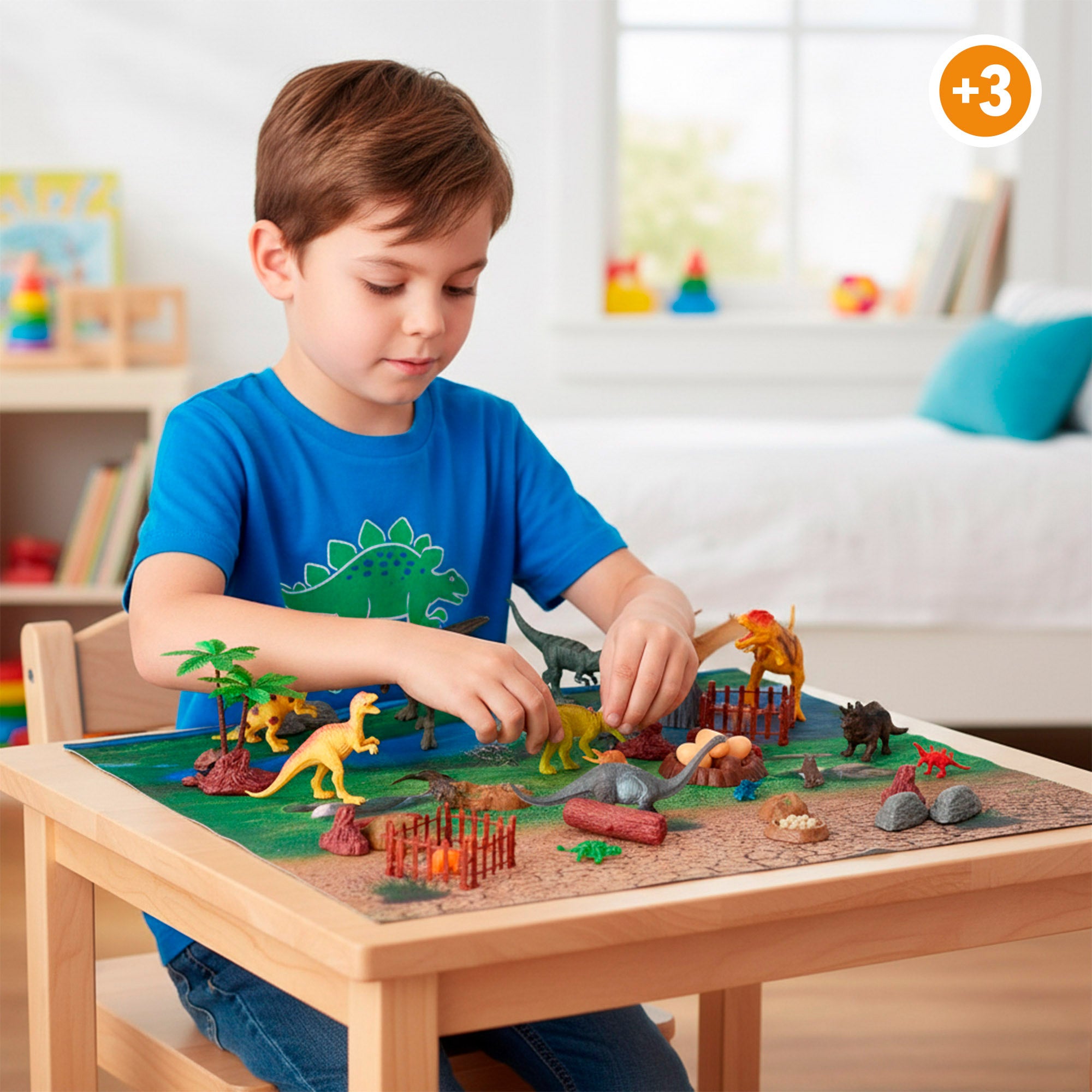 Set dinosaurios con tapete y accesorios 52 pzas. Animal World