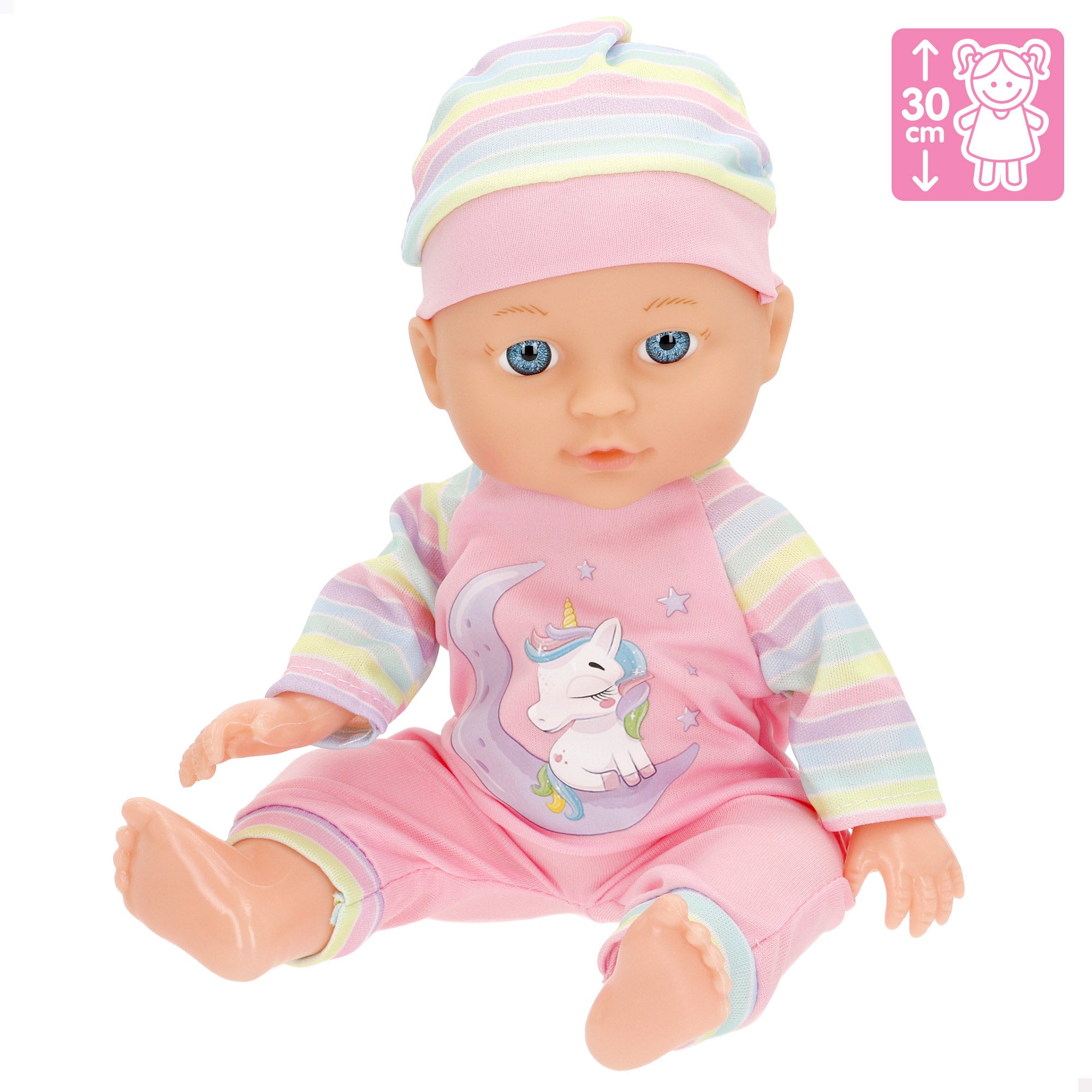 Muñeco bebé 30 cm con caballito y accesorios Colorbaby's