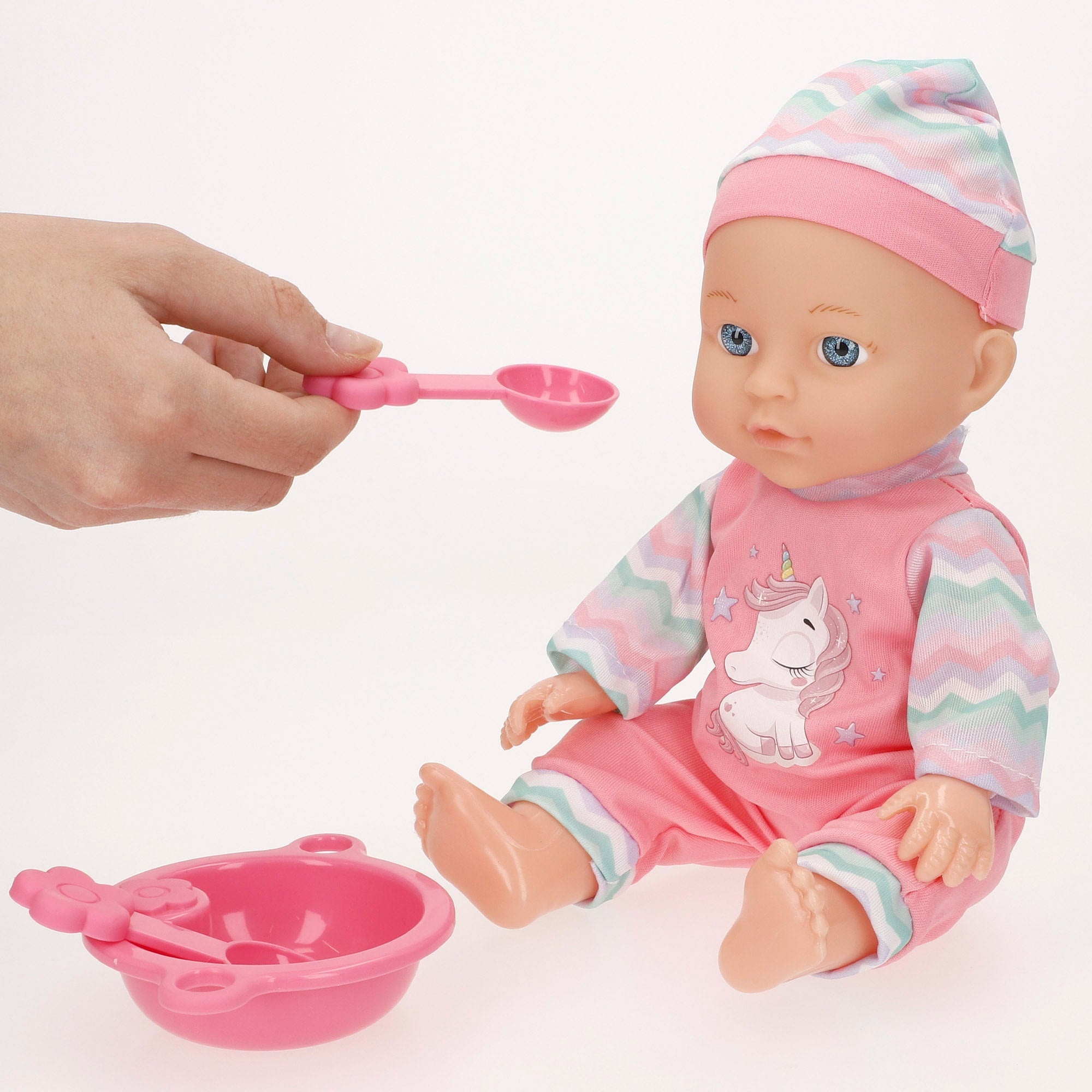 Muñeco bebé que habla con carrito plegable y accesorios Colorbaby's