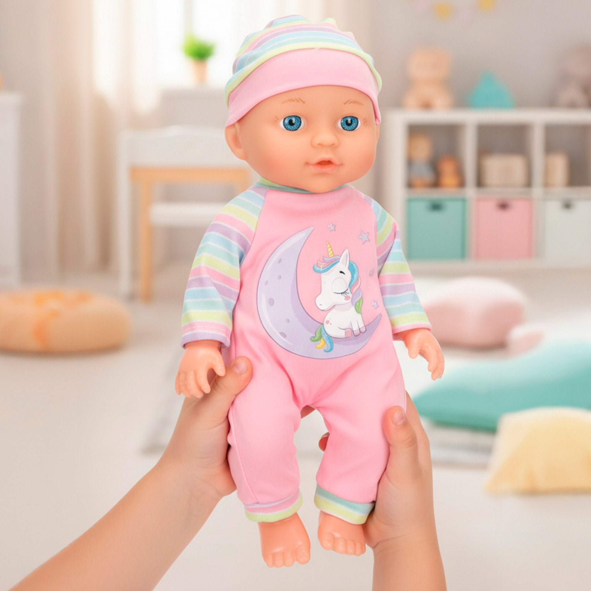 Muñeco bebé 30 cm con sillita y accesorios Colorbaby's