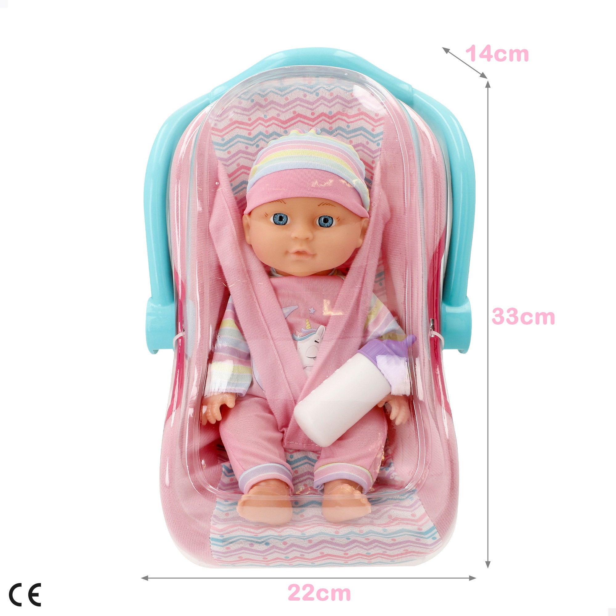 Muñeco bebé 30 cm con sillita y accesorios Colorbaby's