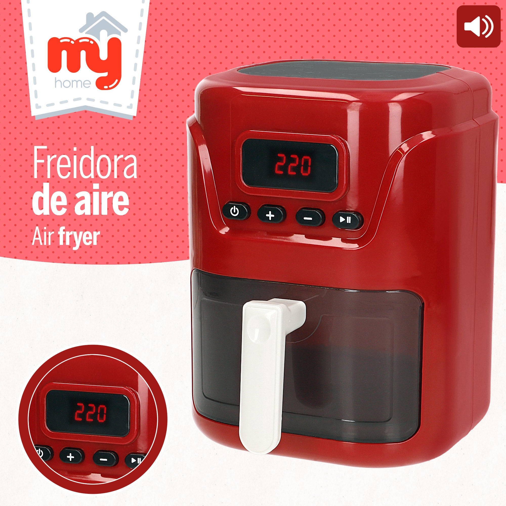 Freidora de aire con luz y sonido My Home
