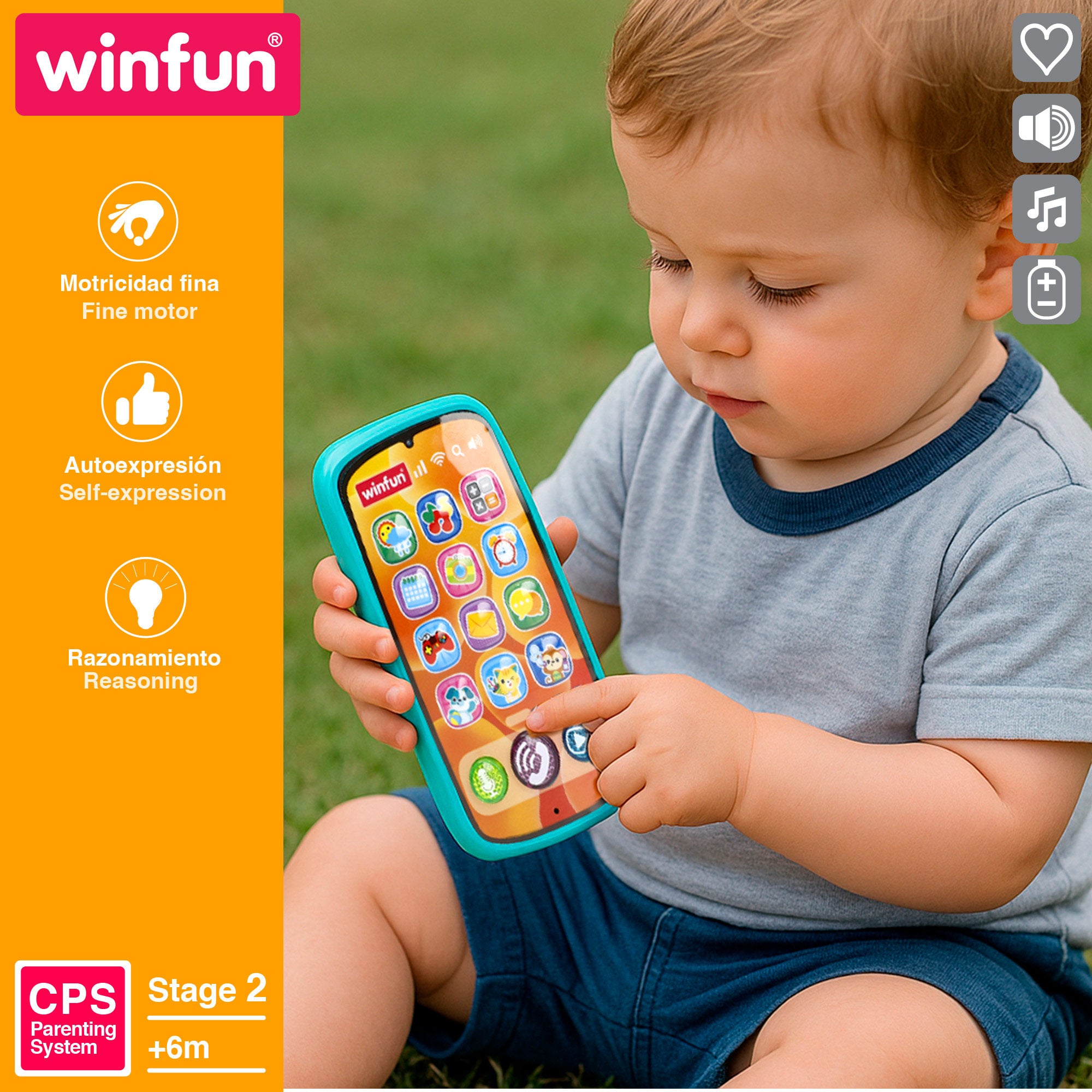 Winfun Teléfono móvil bebé con luz y sonido