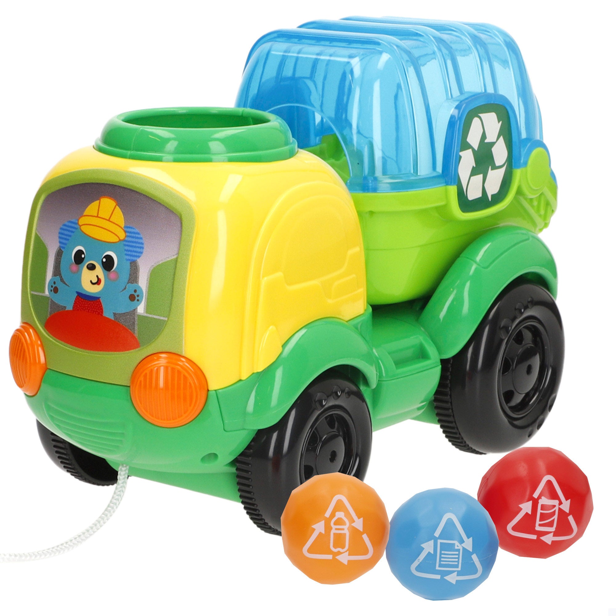 Winfun Camión reciclaje de arrastre con luces, frases y sonidos