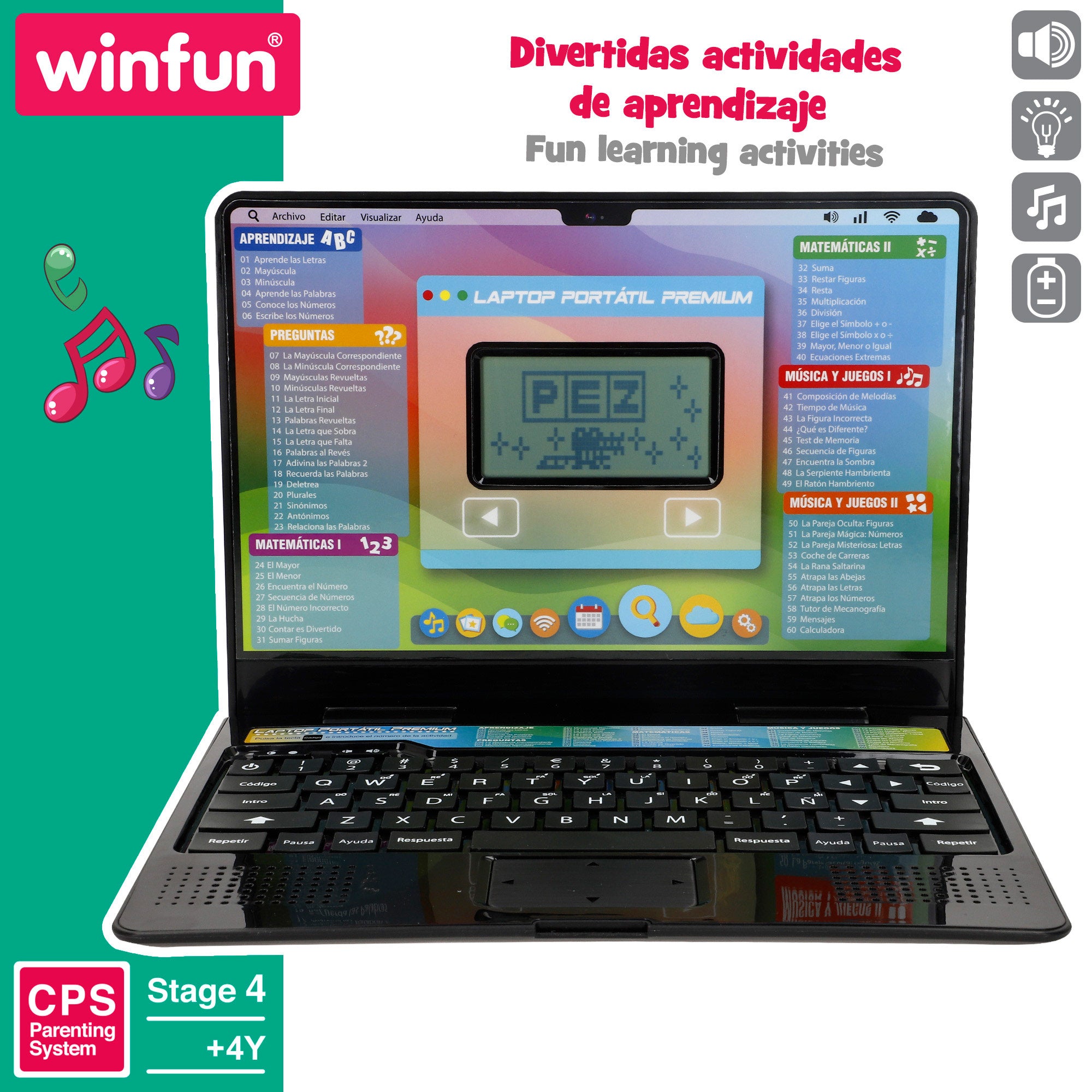 Winfun Portátil interactivo con actividades para niños