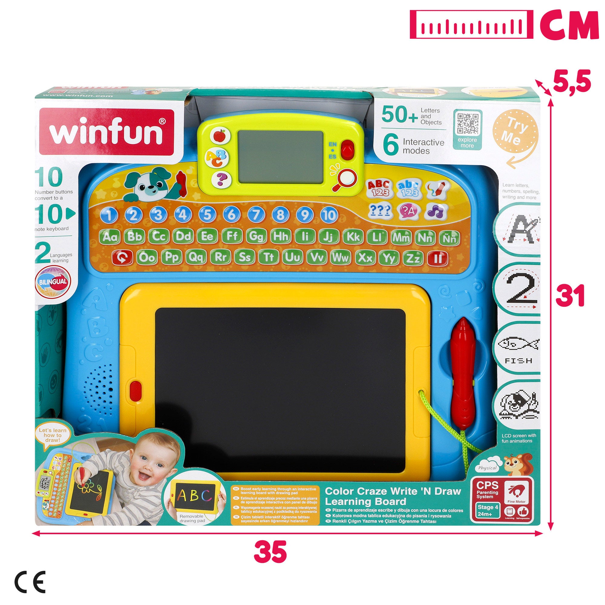 Winfun Tablet aprendizaje bilingüe con panel de dibujo