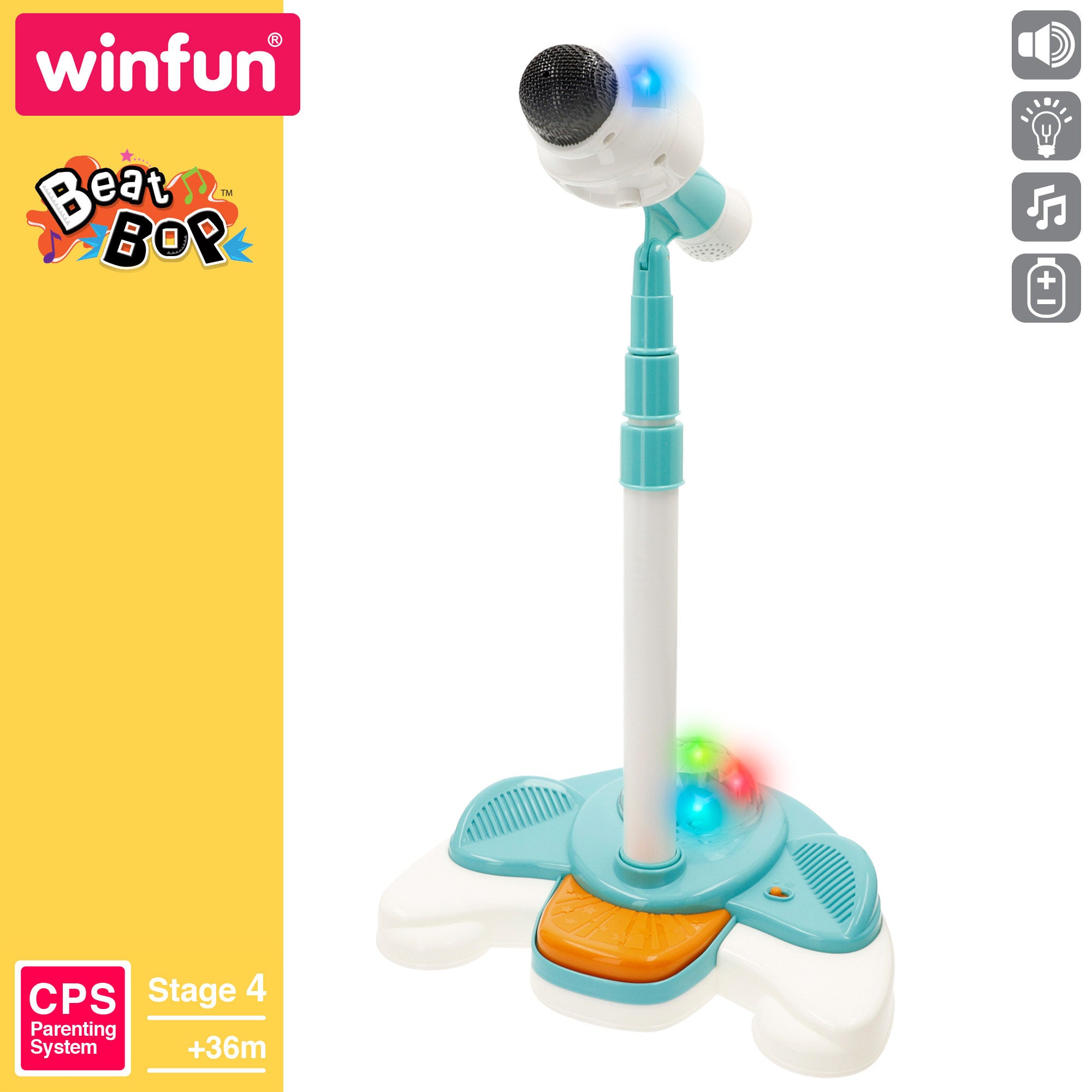 Winfun Micrófono infantil inalámbrico con soporte regulable