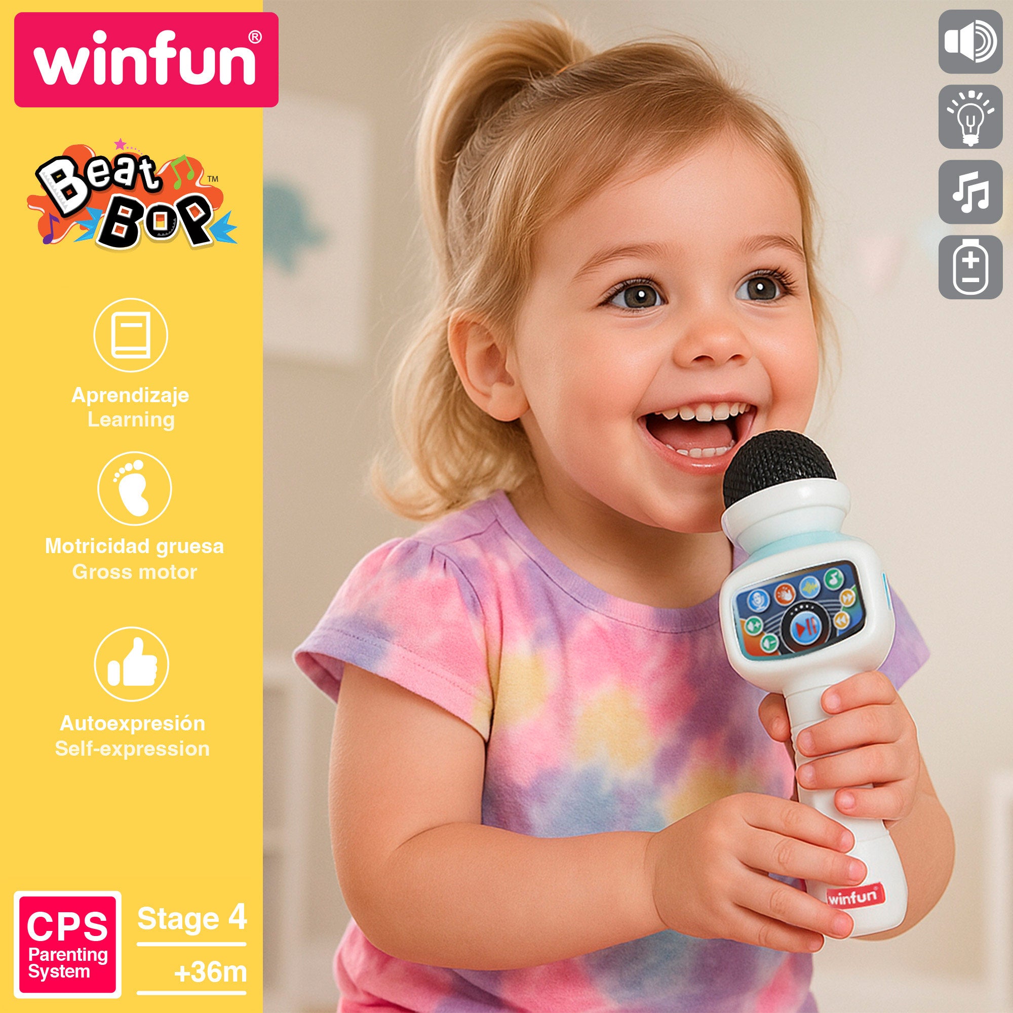 Winfun Micrófono infantil inalámbrico con soporte regulable