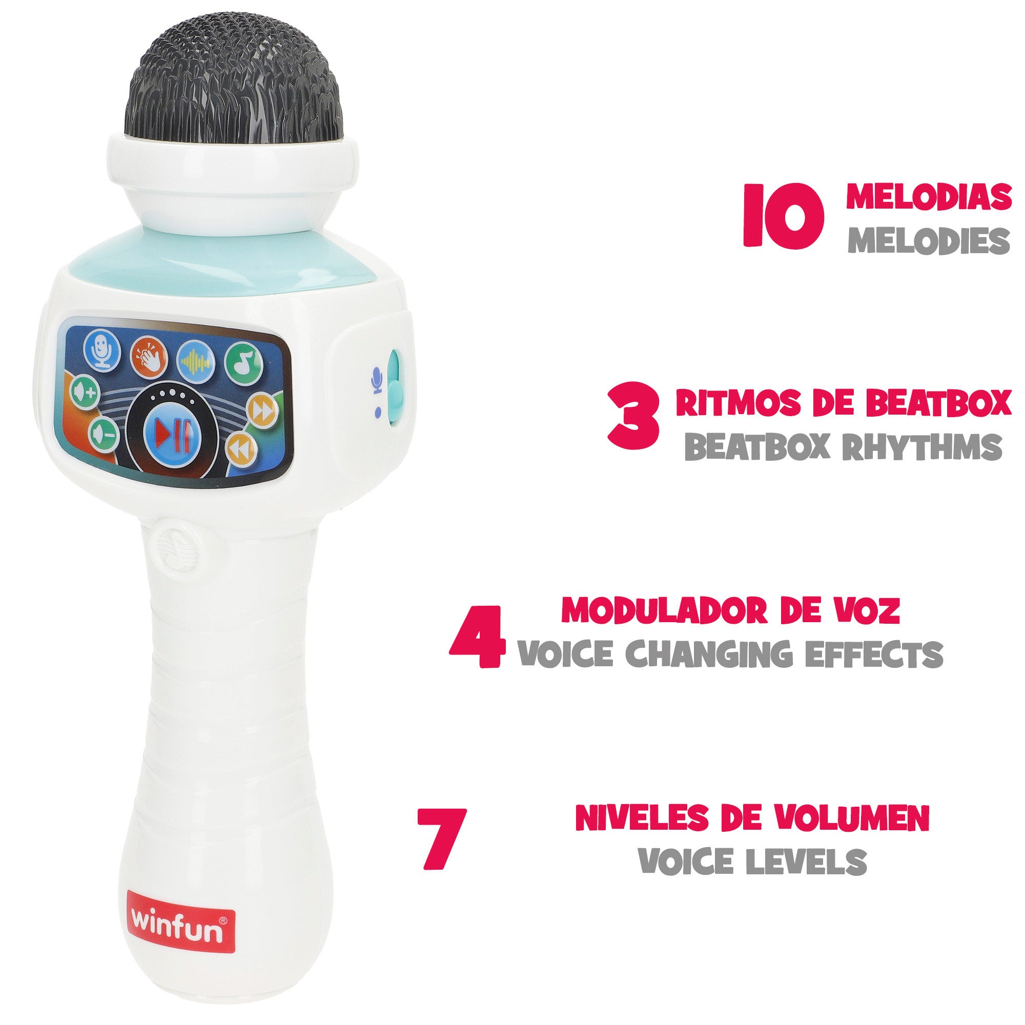 Winfun Micrófono infantil inalámbrico con soporte regulable