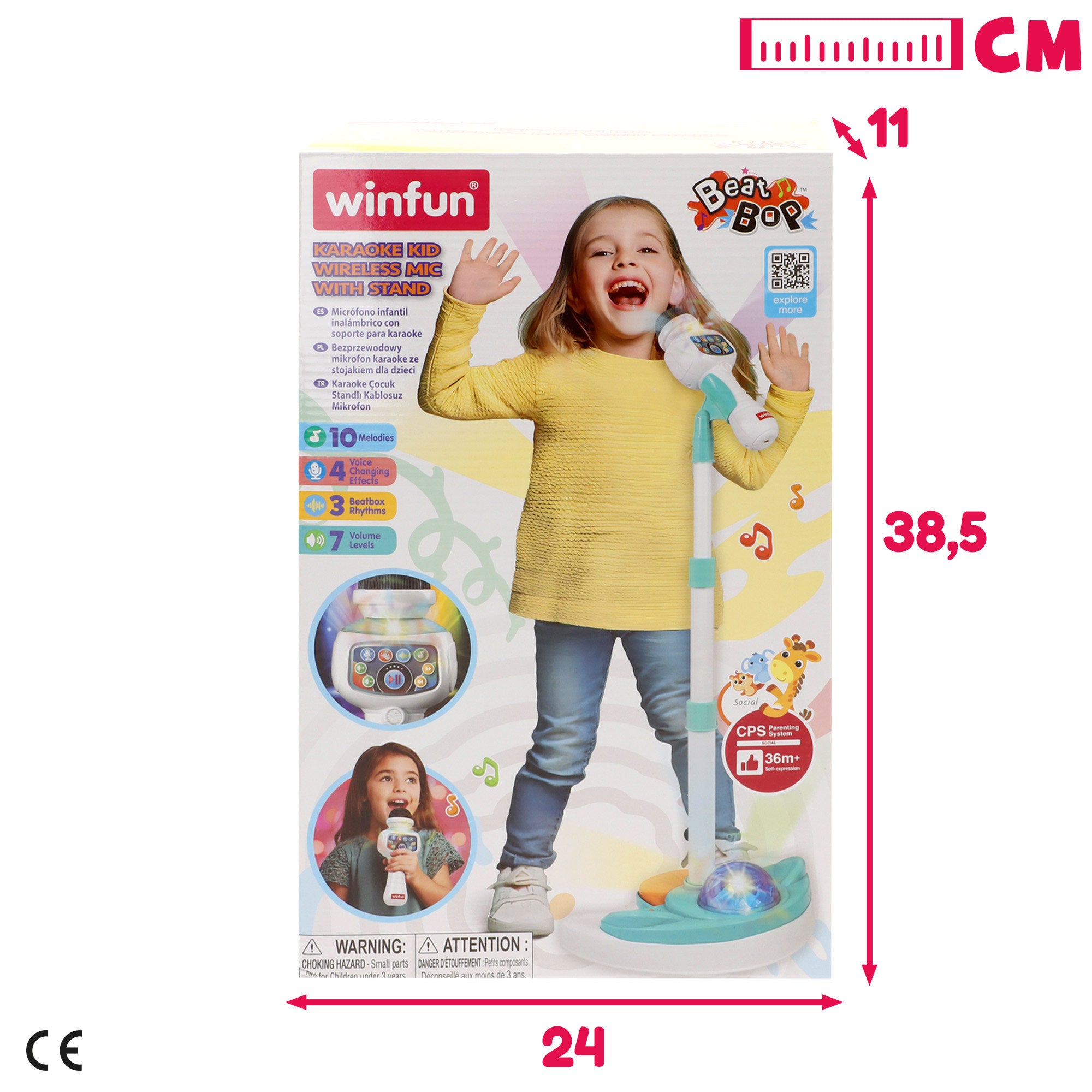Winfun Micrófono infantil inalámbrico con soporte regulable