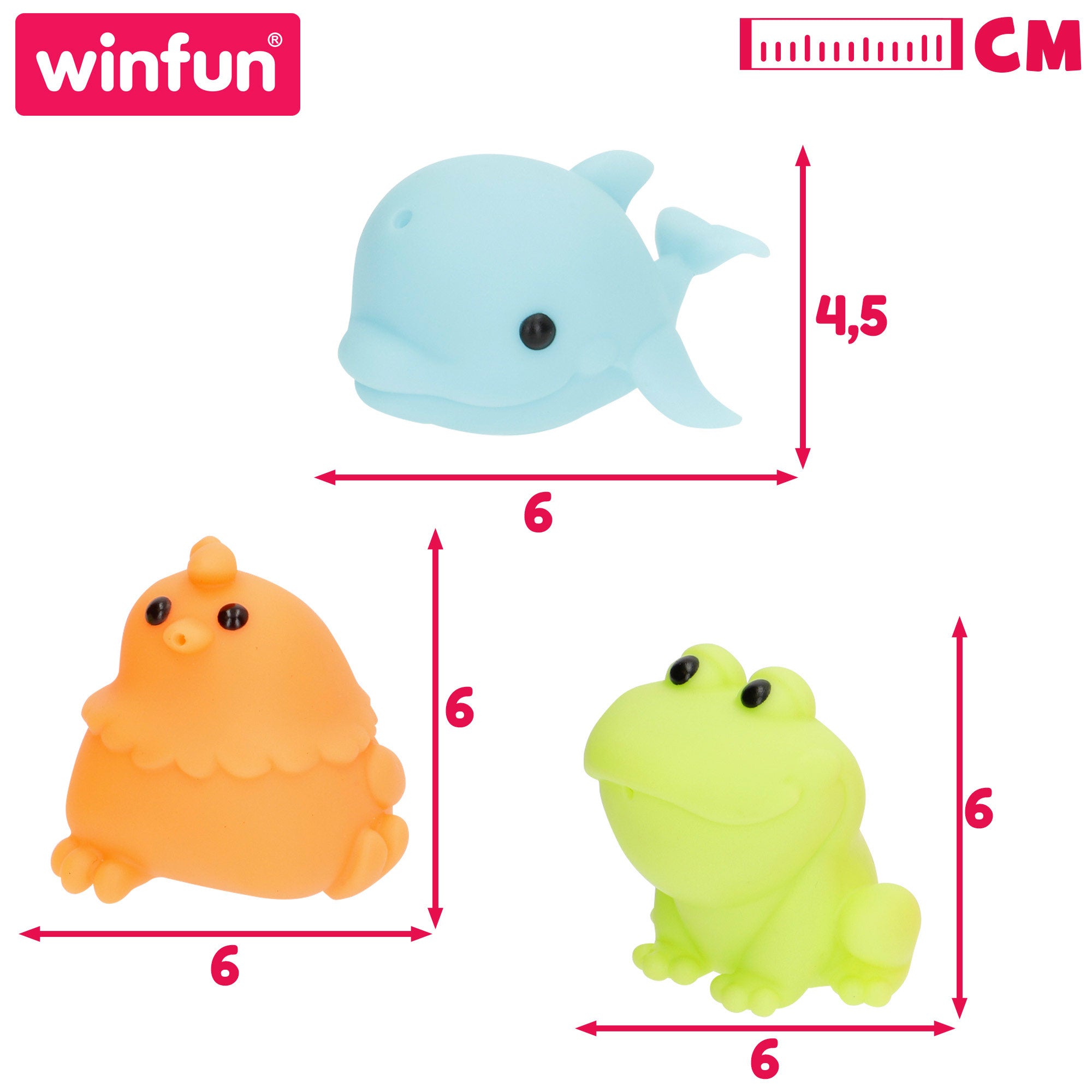 Winfun Set baño 10 animales granja y océano