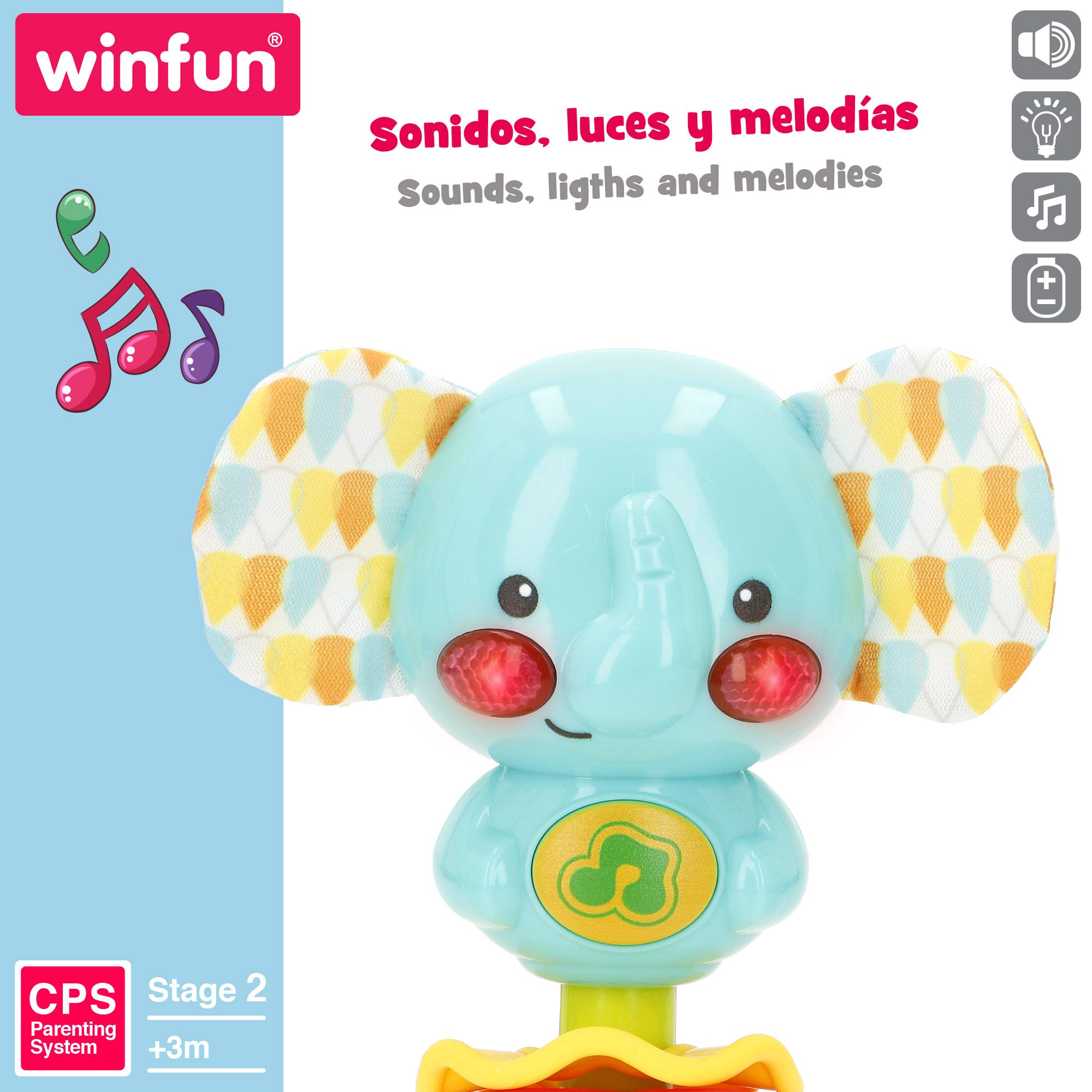 Winfun Sonajero musical bebé elefante