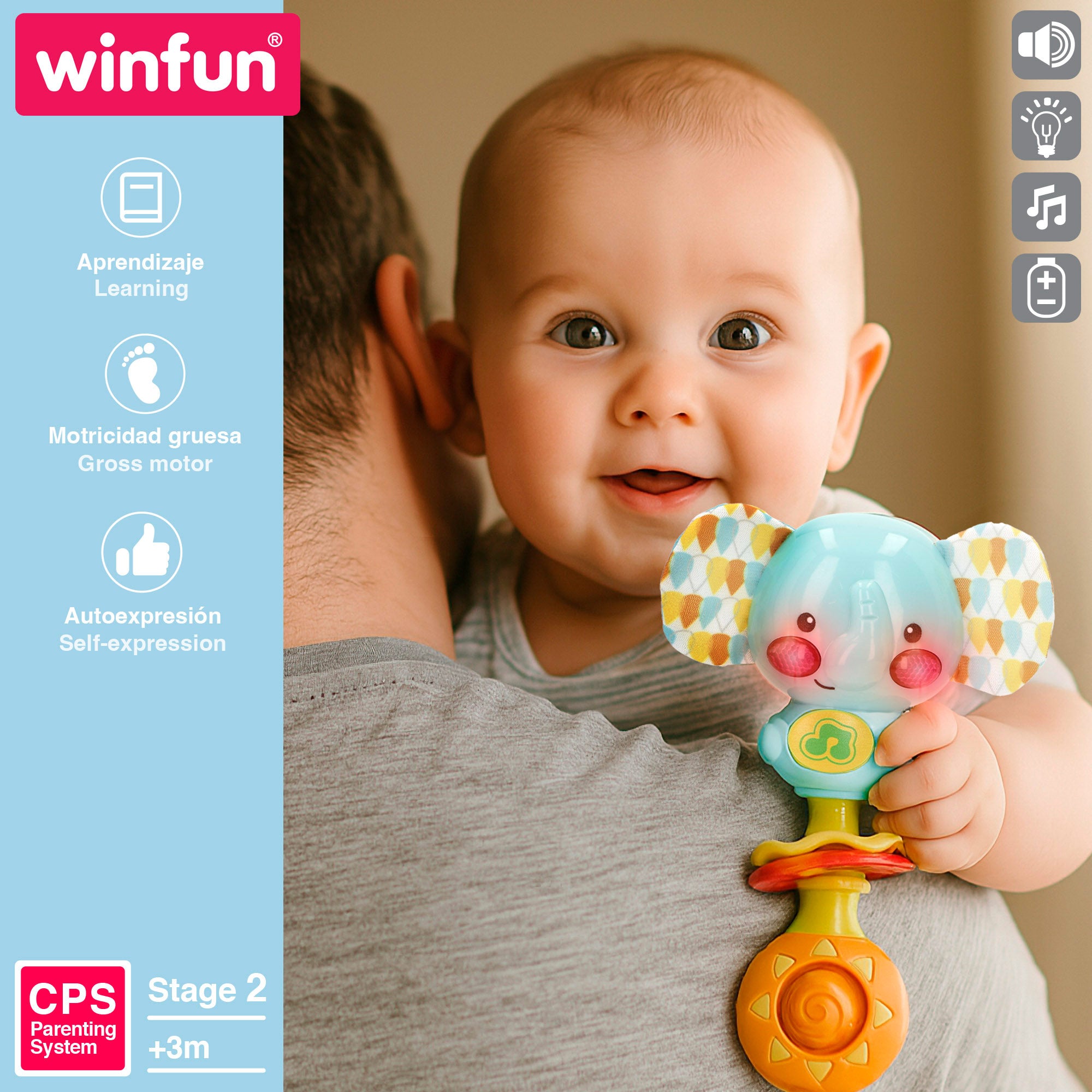 Winfun Sonajero musical bebé elefante