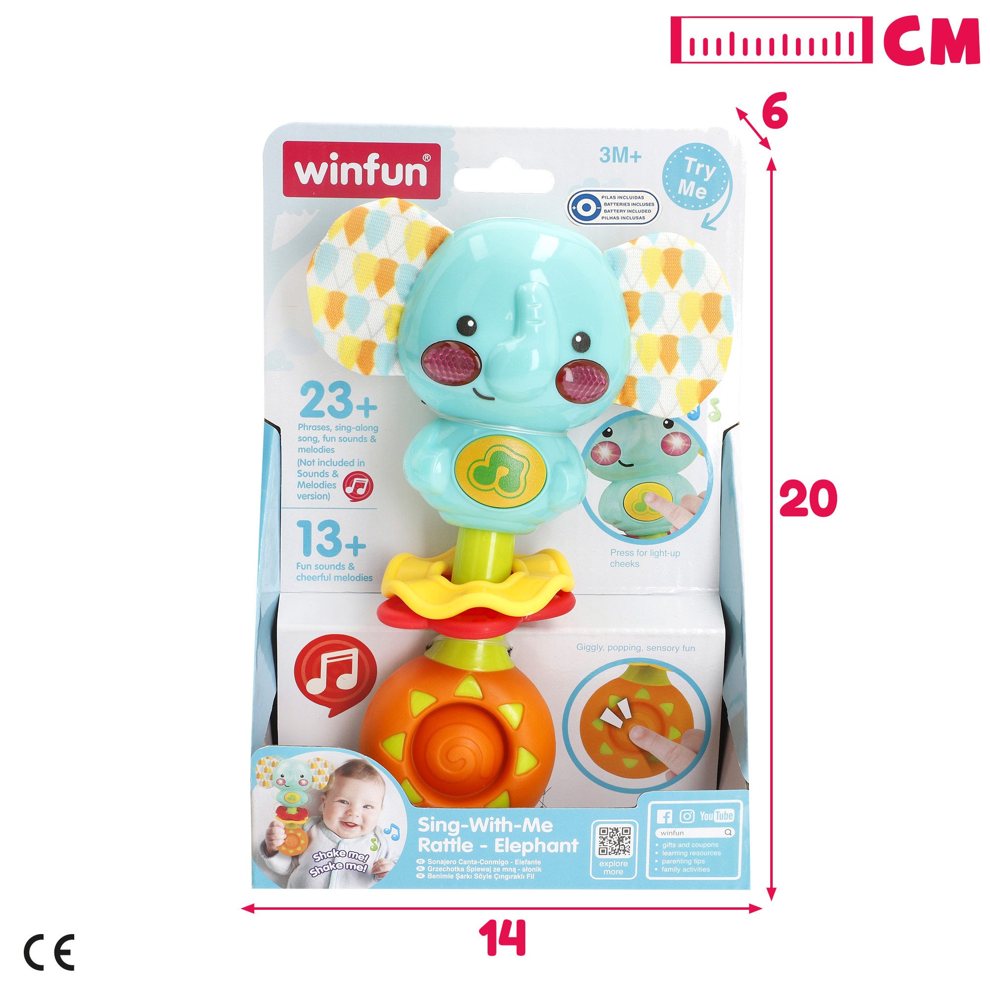 Winfun Sonajero musical bebé elefante