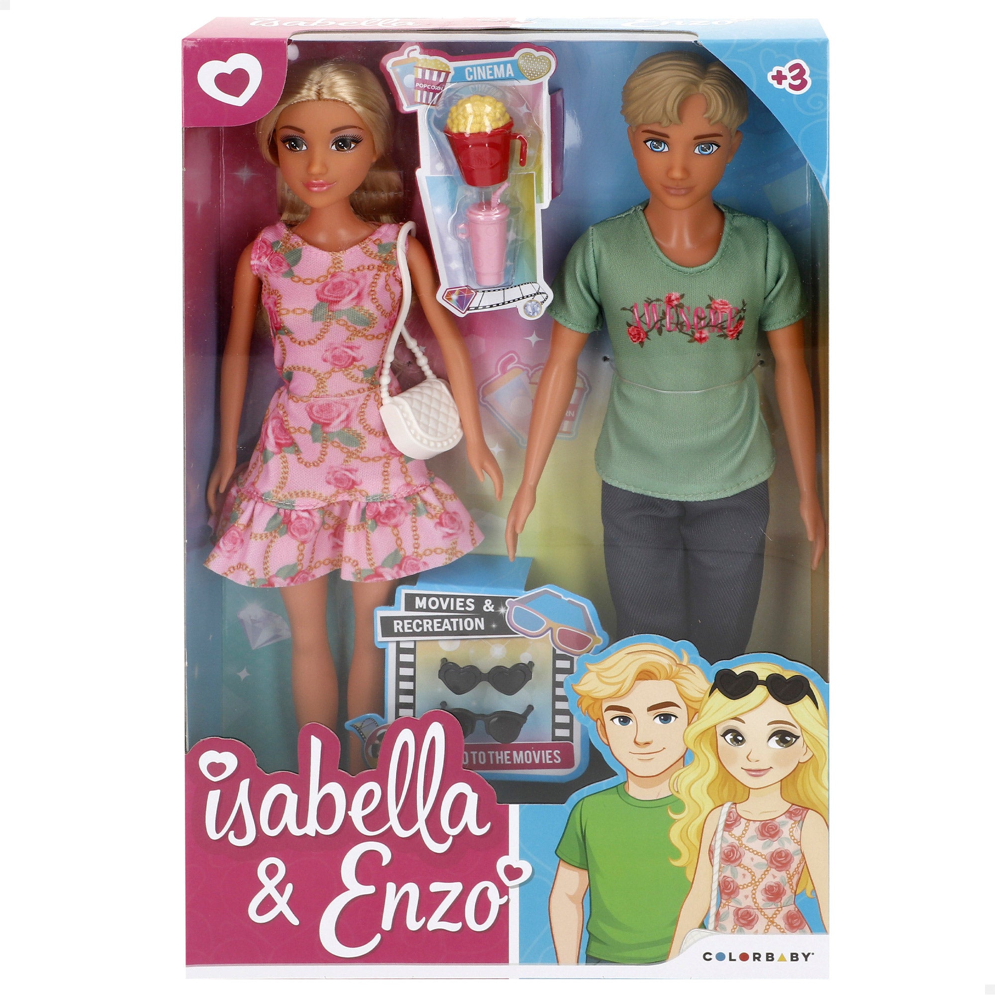 Set 2 muñecos articulados 30 cm Enzo & Isabella