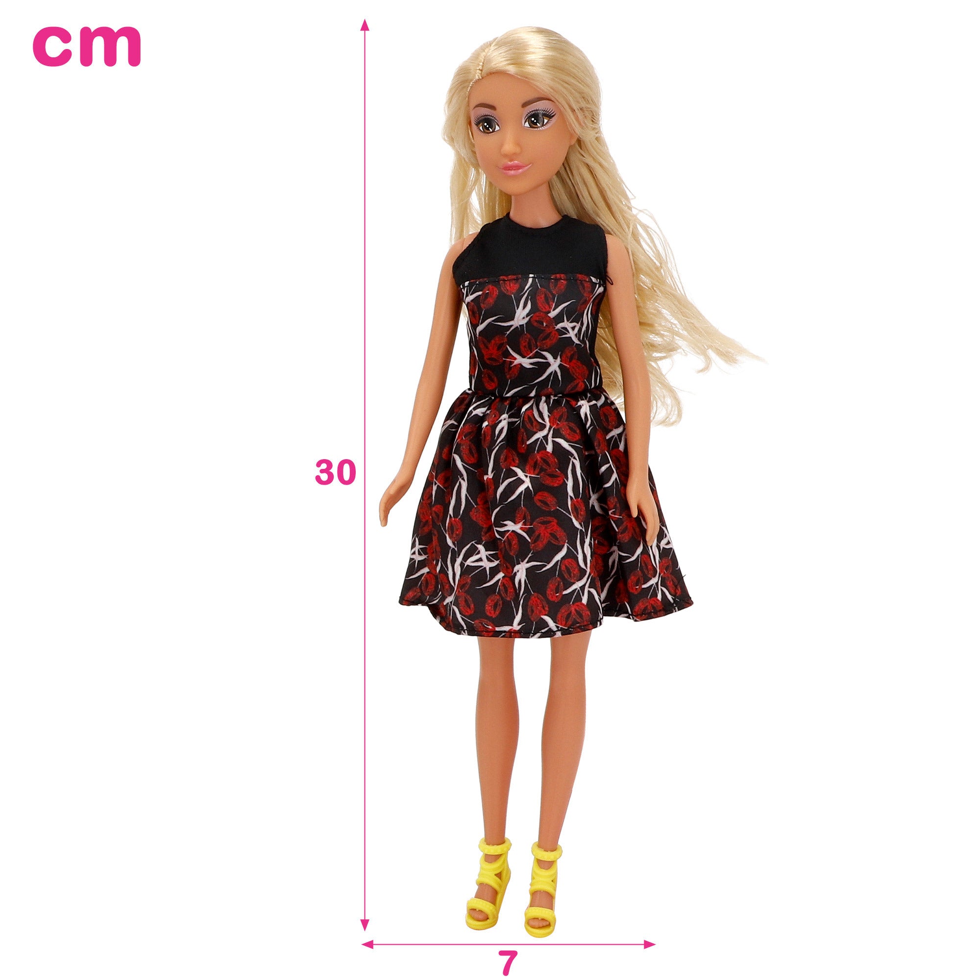 Boneca Isabella de 30 cm, estilista, com acessórios.