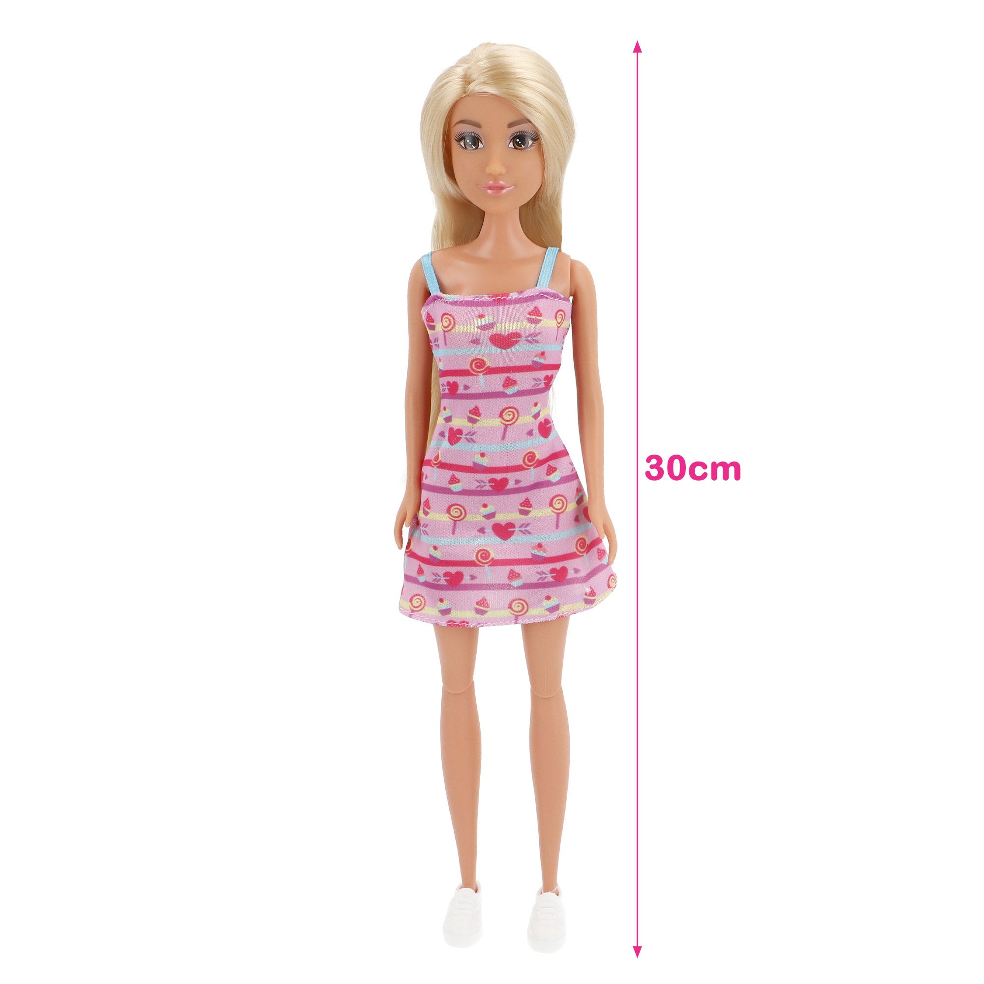 Boneca de 30 cm com bicicleta e bebé Isabella