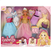 Boneca Isabella Princesa de 30 cm com Vestidos e Acessórios