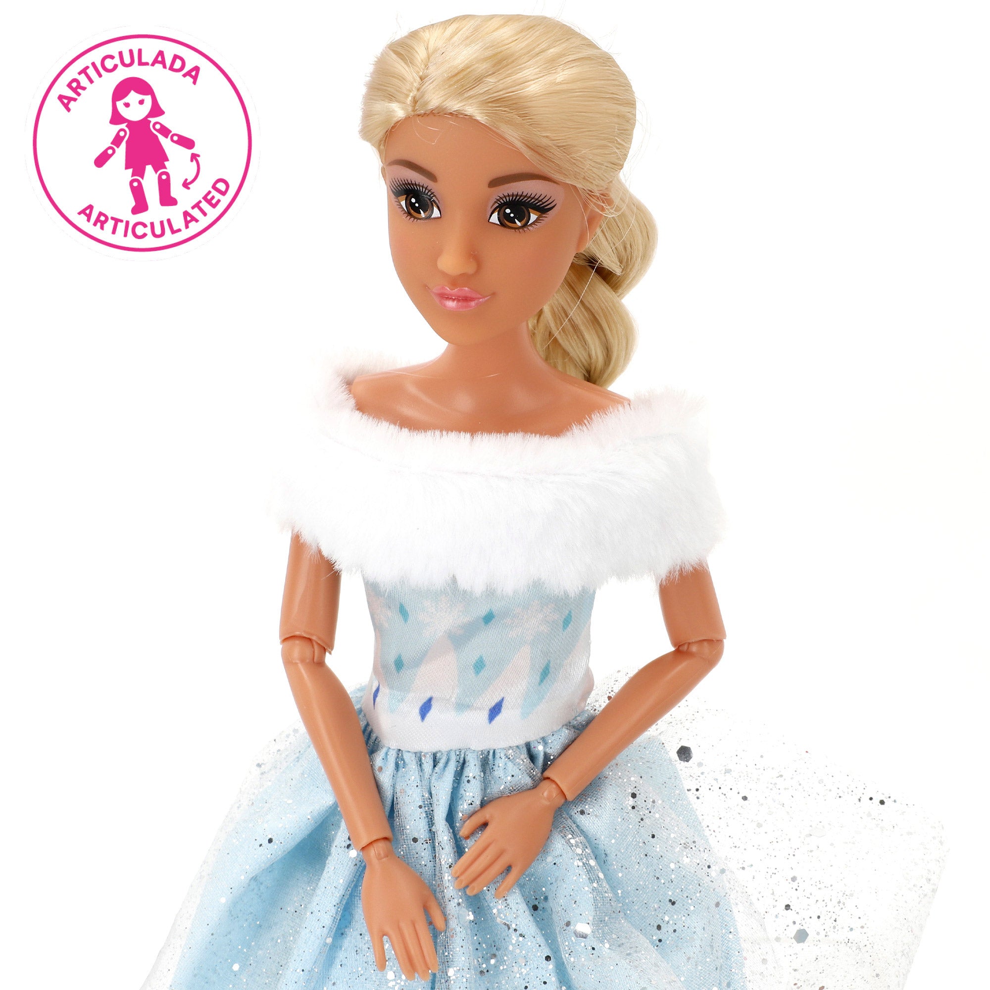 Boneca Isabella Princesa de 30 cm com Cavalo Branco e Acessórios