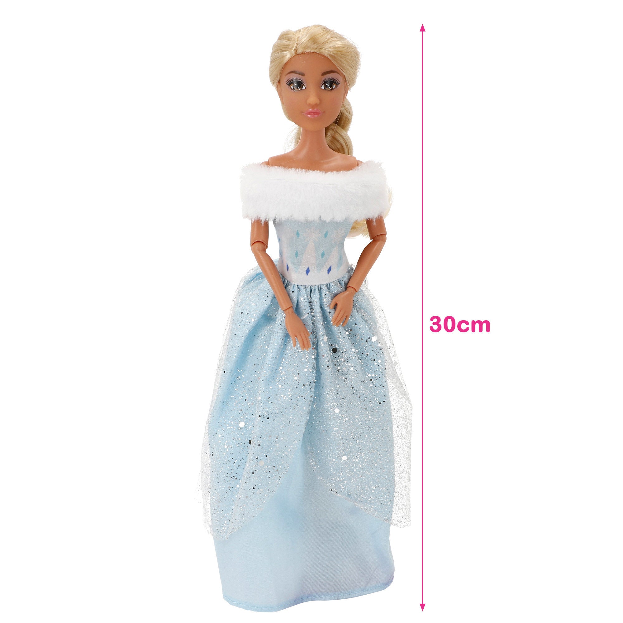 Boneca Isabella Princesa de 30 cm com Cavalo Branco e Acessórios