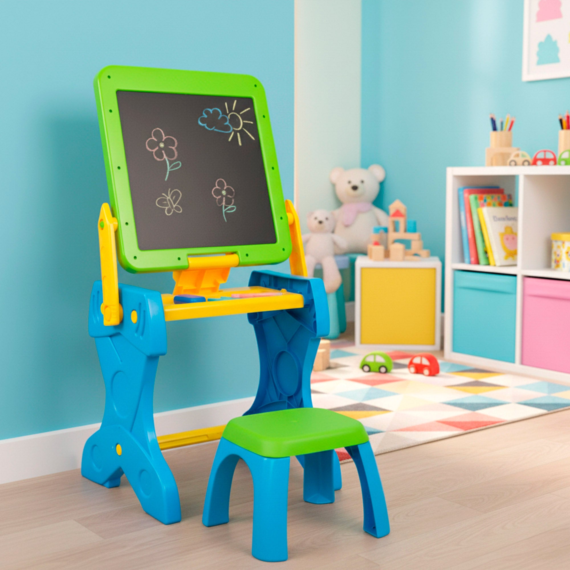 Pizarra con taburete y accesorios Good Idea!
