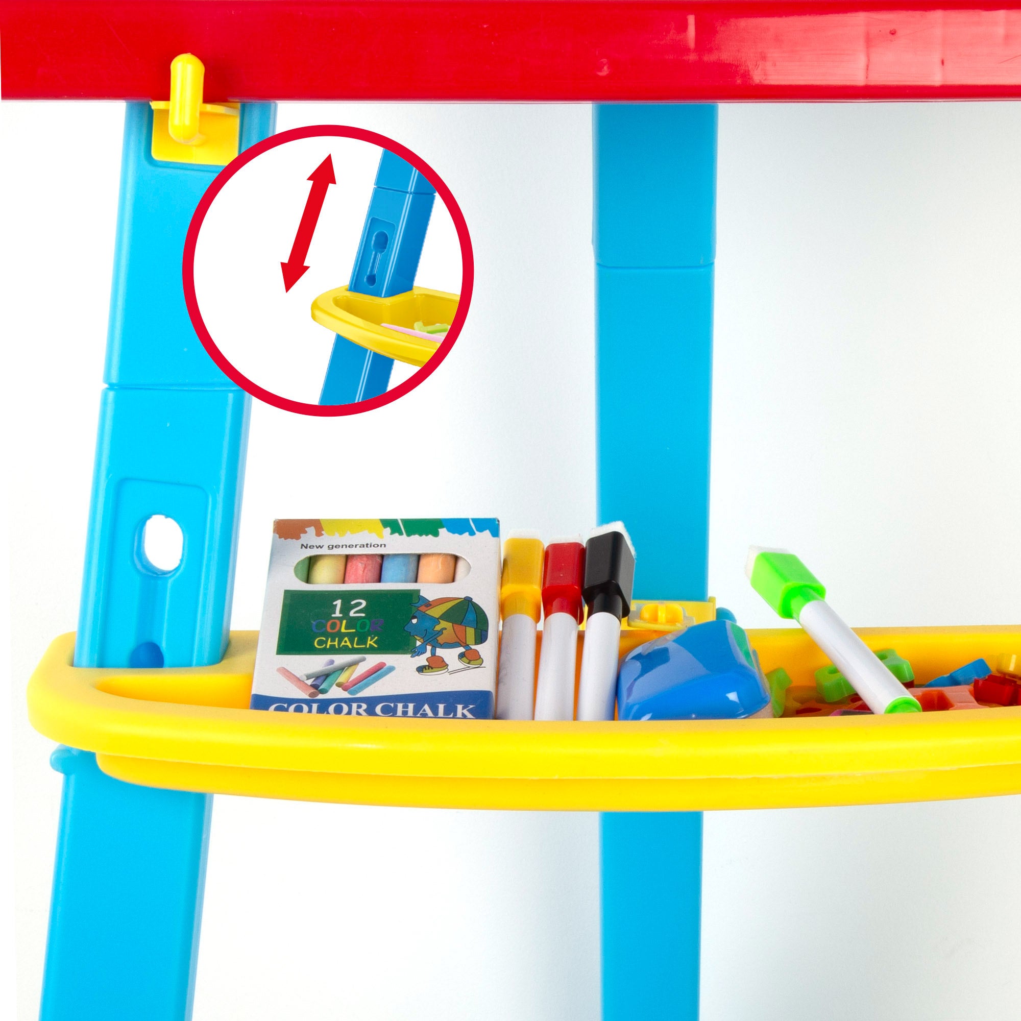 Pizarra doble cara magnética con caballete ajustable y accesorios COLORBABY Good Idea!
