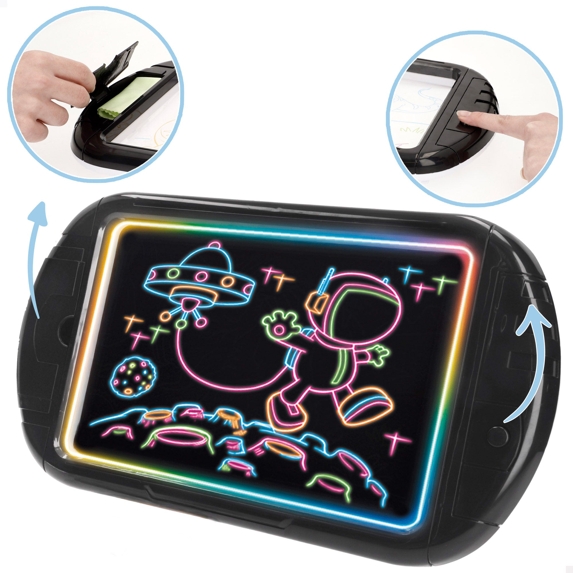 Tablet neón con dibujos y rotuladores Good Idea!