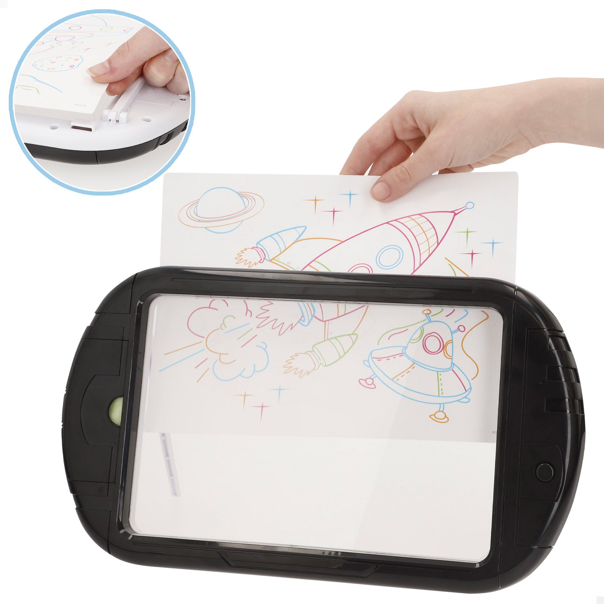 Tablet neón con dibujos y rotuladores Good Idea!