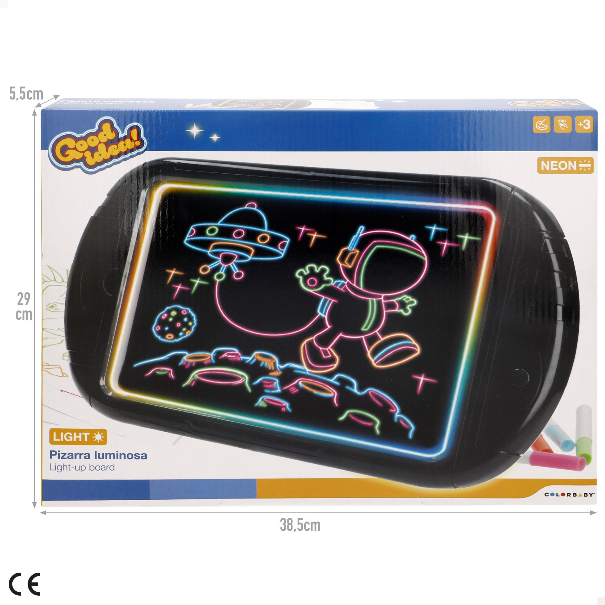 Tablet neón con dibujos y rotuladores Good Idea!