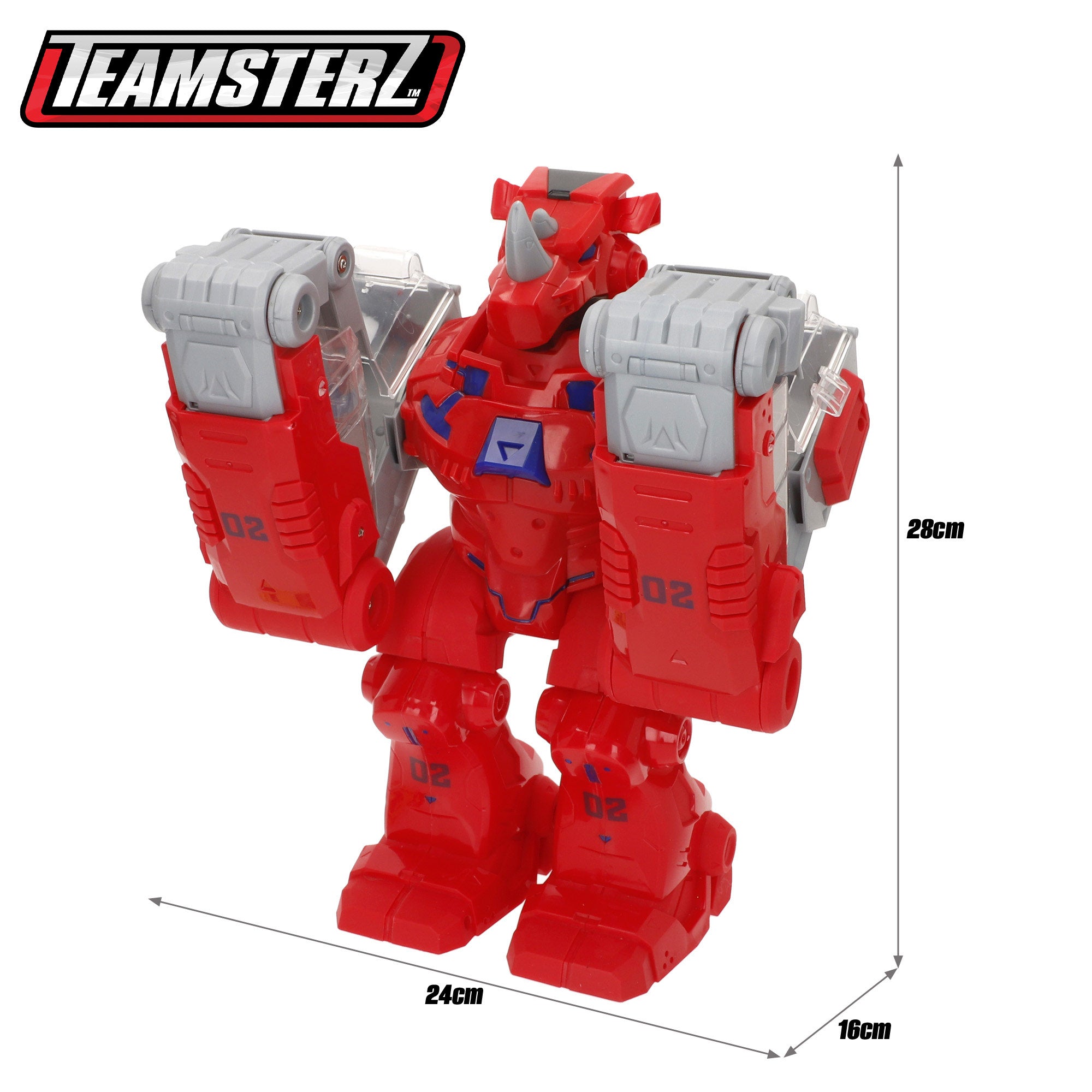 Robot lanzador de coches con luces, sonidos y coche metálico Teamsterz