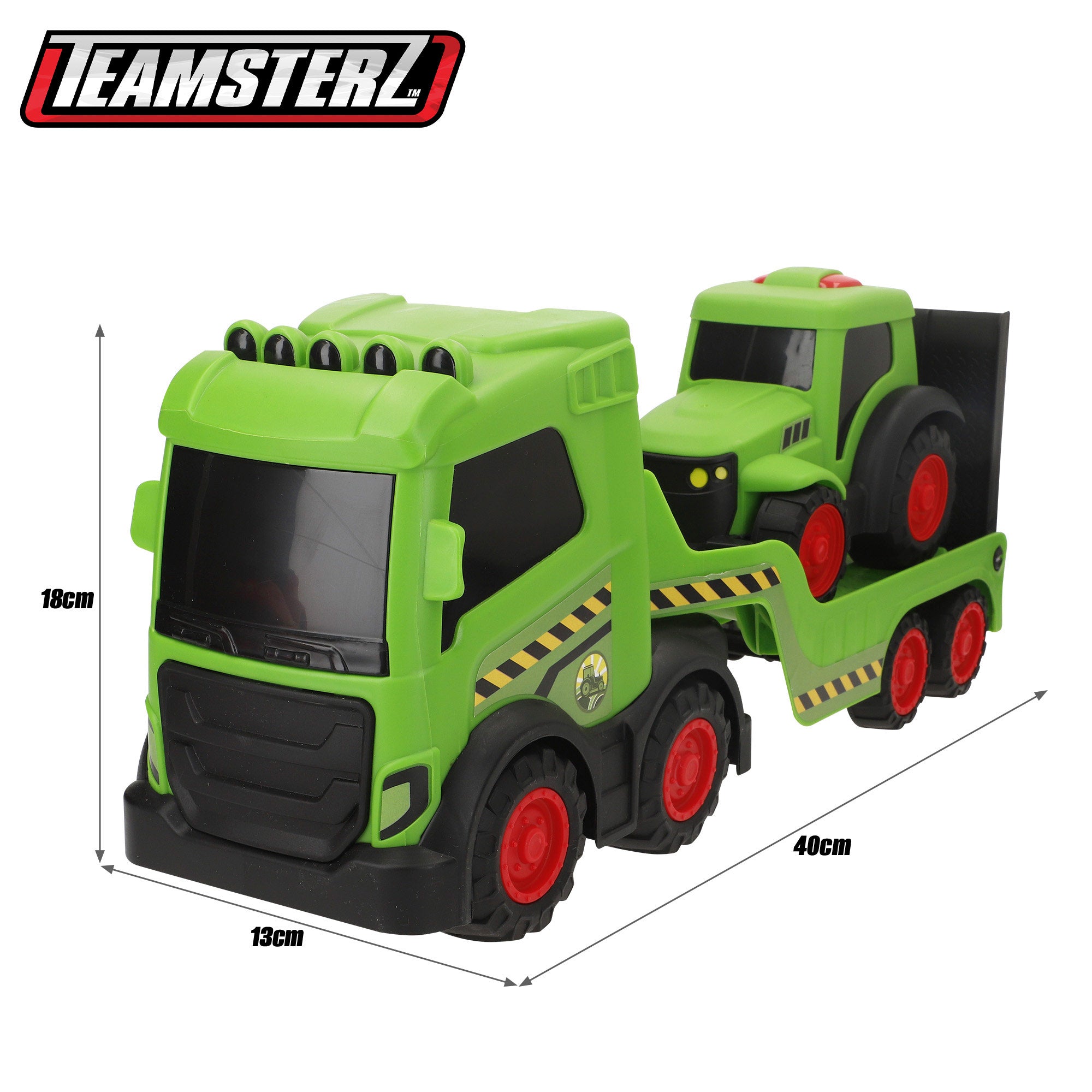Camión de granja con tractor de juguete Teamsterz