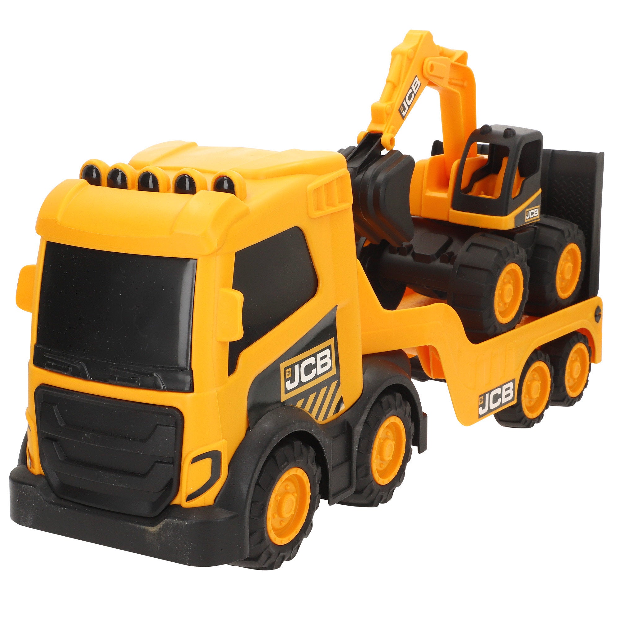 Camión de construcción con excavadora de juguete Teamsterz