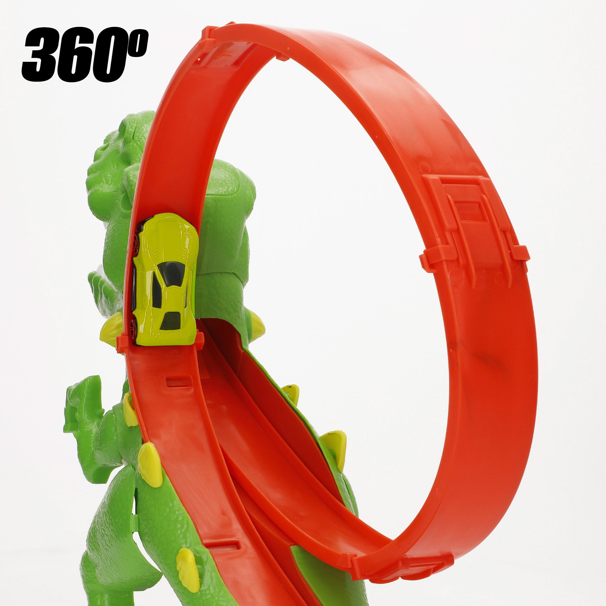 Pista lanzadora de coches con looping y coche metálico Teamsterz