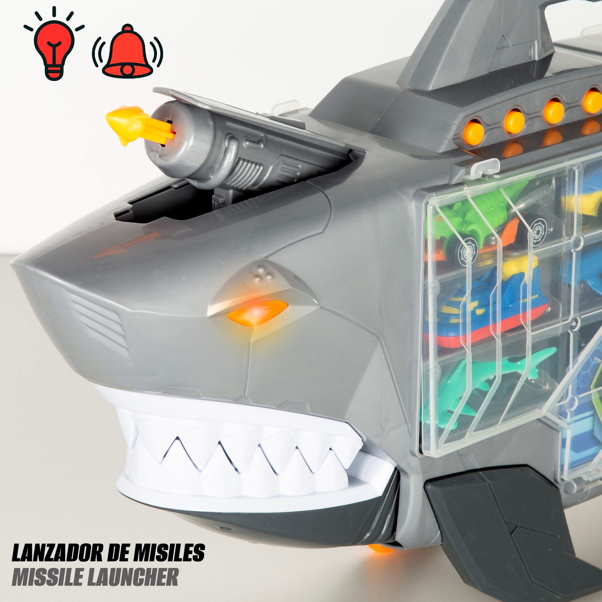 Maletín portacoches con rampa y lanzador Roboshark Teamsterz