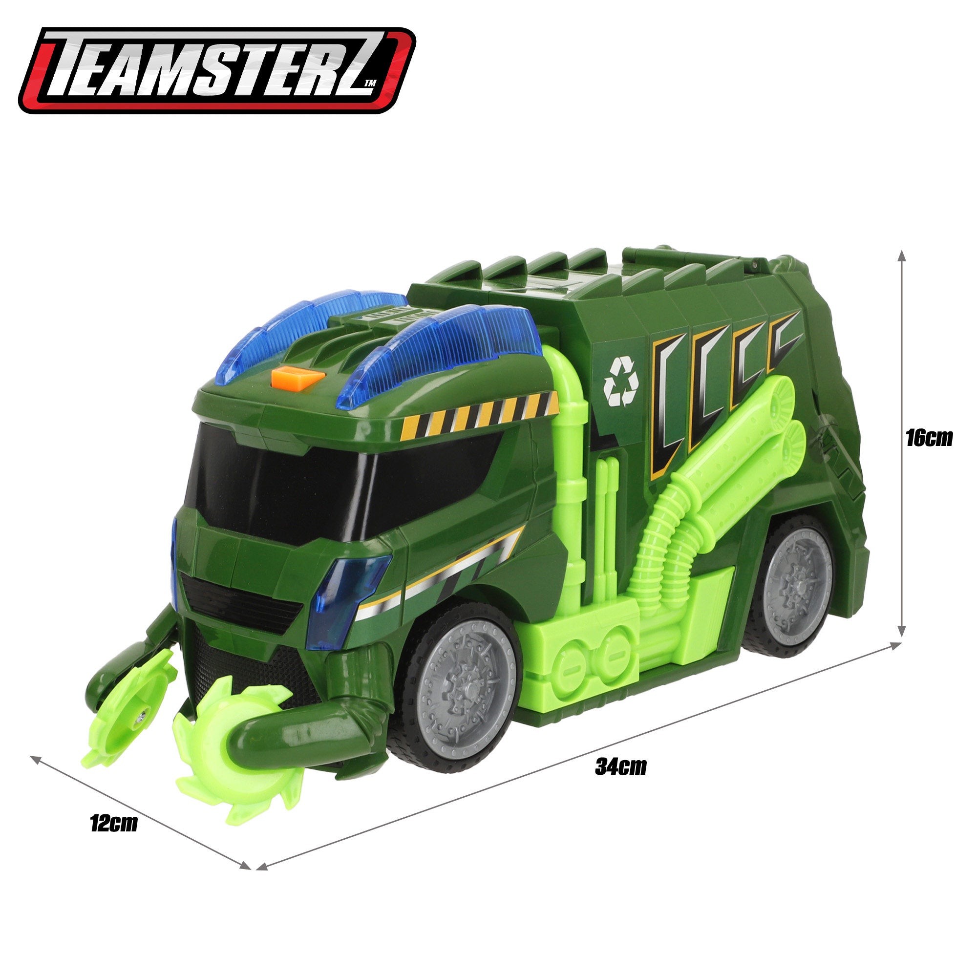 Camião de reciclagem Teamsterz com luzes e sons.