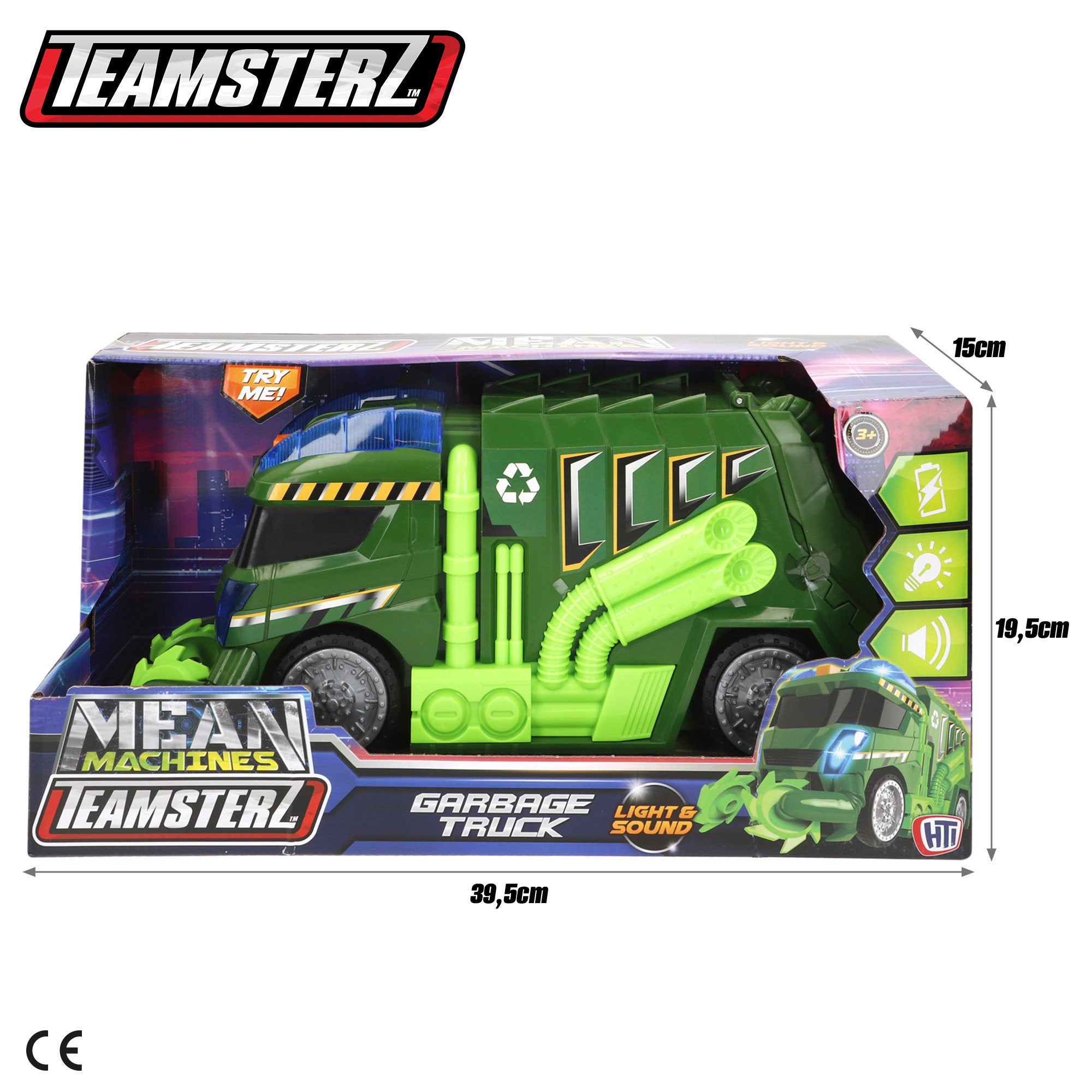 Camião de reciclagem Teamsterz com luzes e sons.