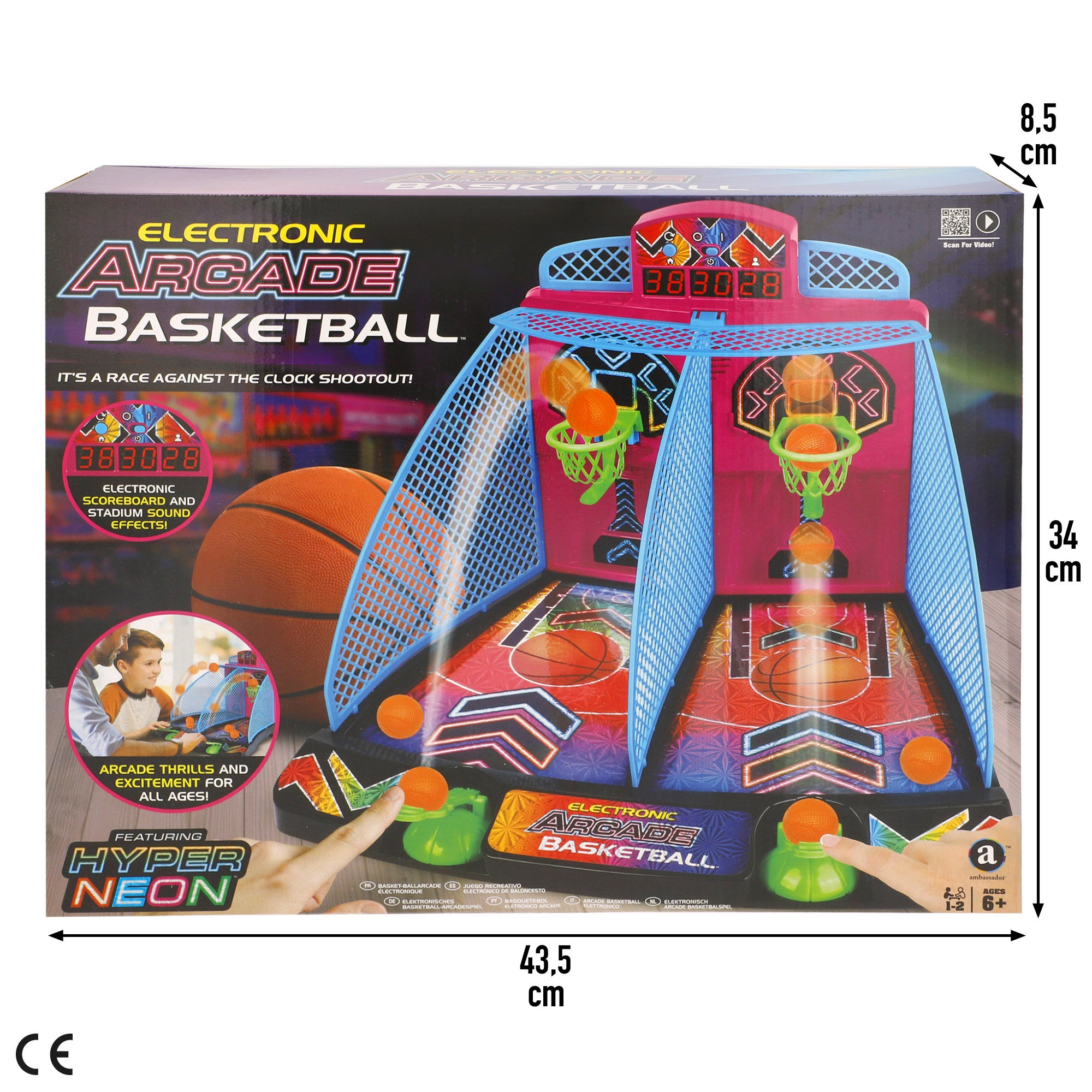 Juego basket neón arcade de mesa con luz y sonido CB Games