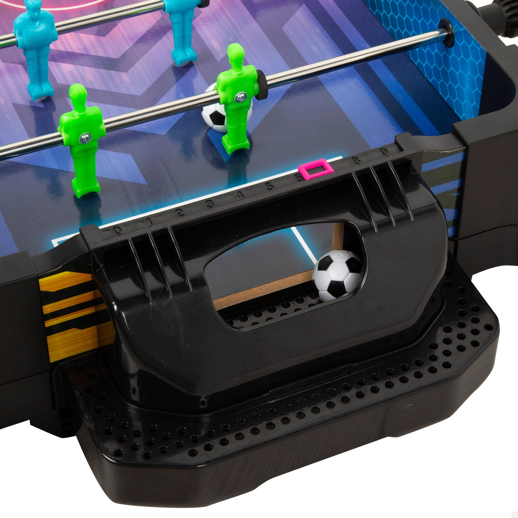 Mesa 2 en 1 air hockey y futbolín neón CB Games